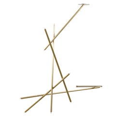 6-Stick Chandelier in Brass by Cam Crockford