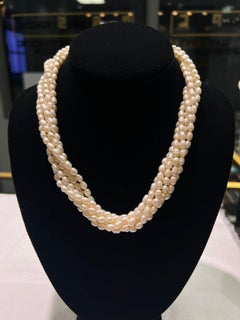 6 Strands Freshwater Pearls with Silver Clasp
