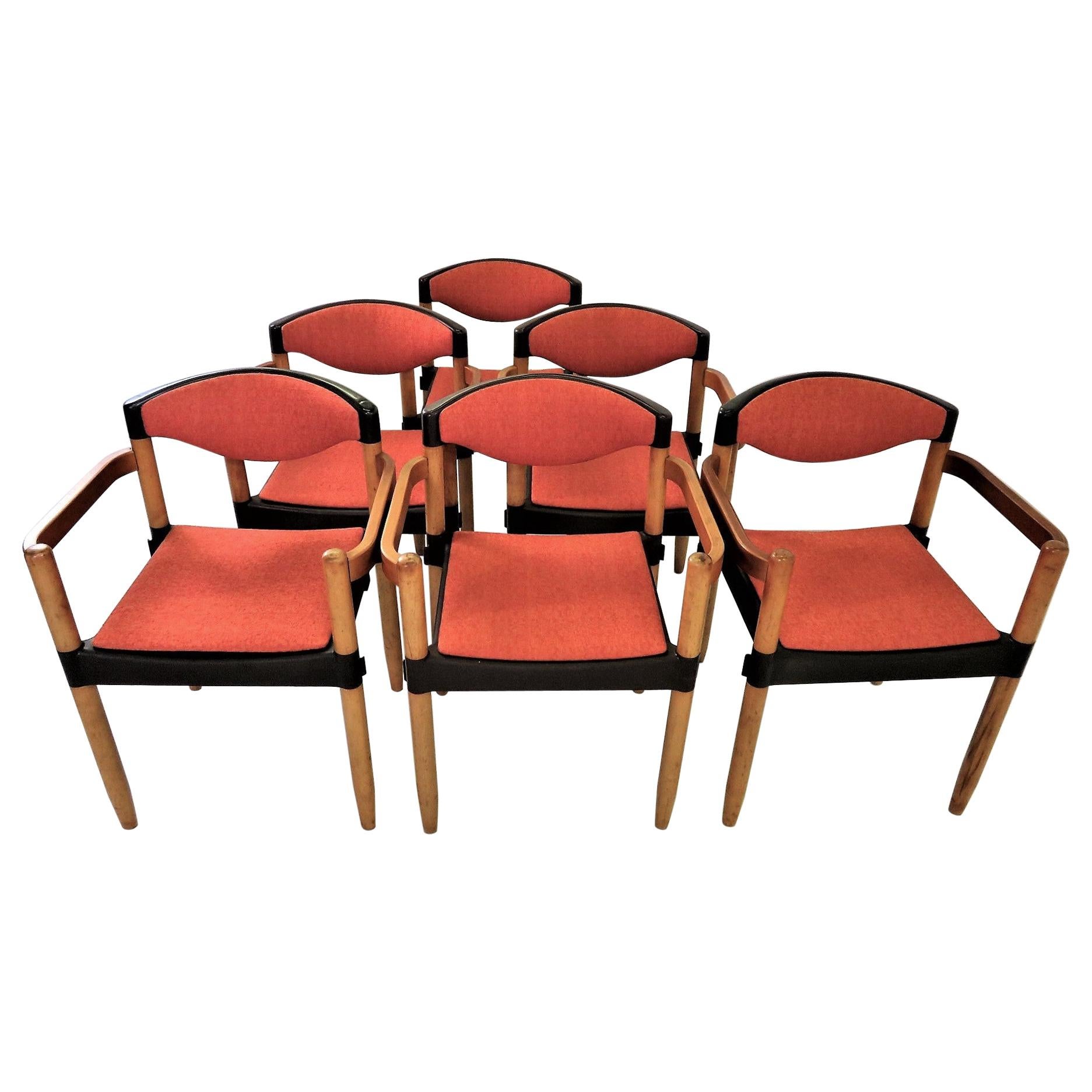 6 Strax Dining Chairs by Casala / Germany 1970s by Harmut Lohmeyer