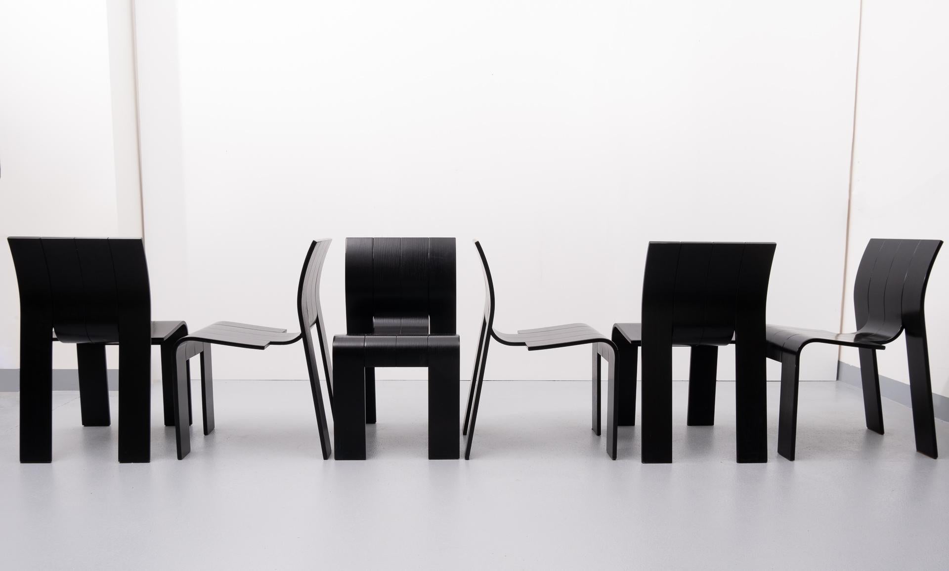 6 Strip Chairs Gijs Bakker, 1974, Holland In Good Condition In Den Haag, NL