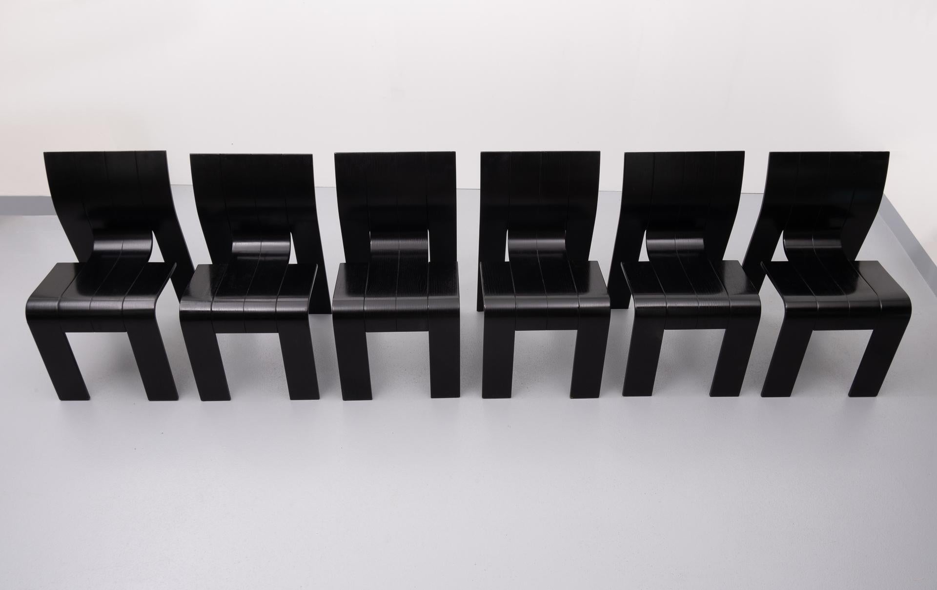 Late 20th Century 6 Strip Chairs Gijs Bakker, 1974, Holland