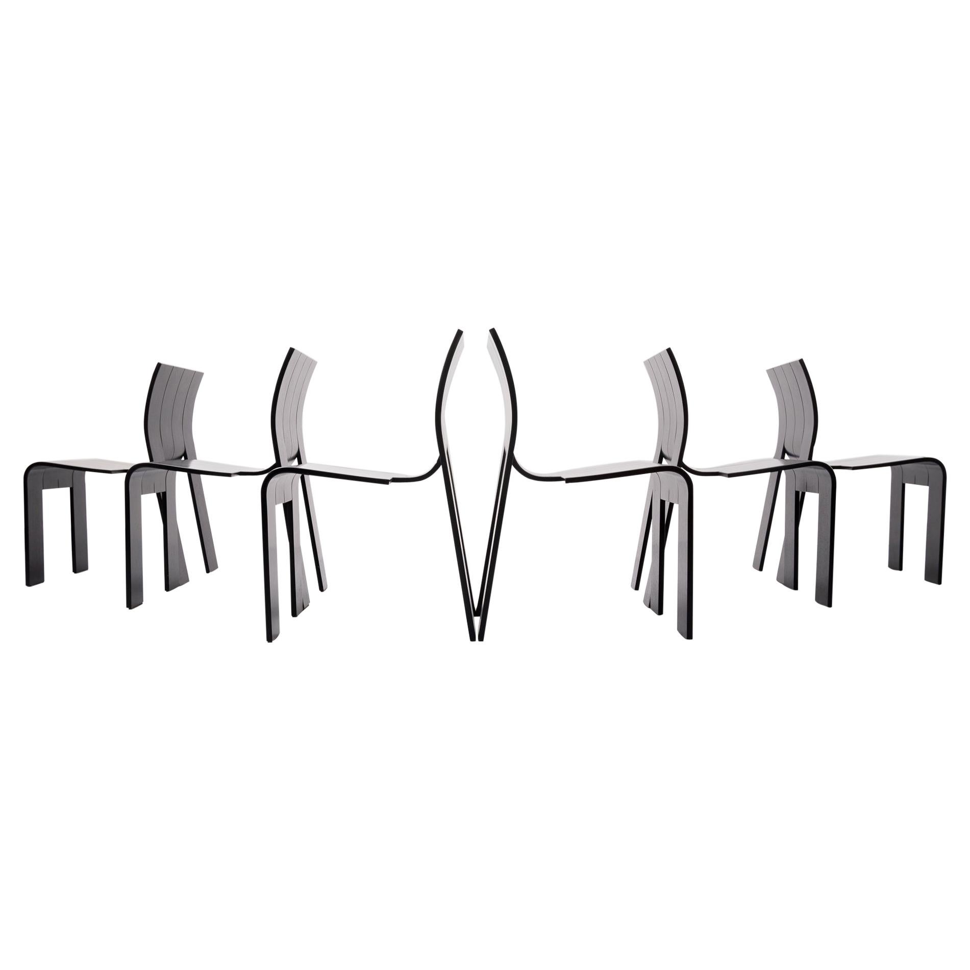 6 Strip Chairs Gijs Bakker, 1974, Holland