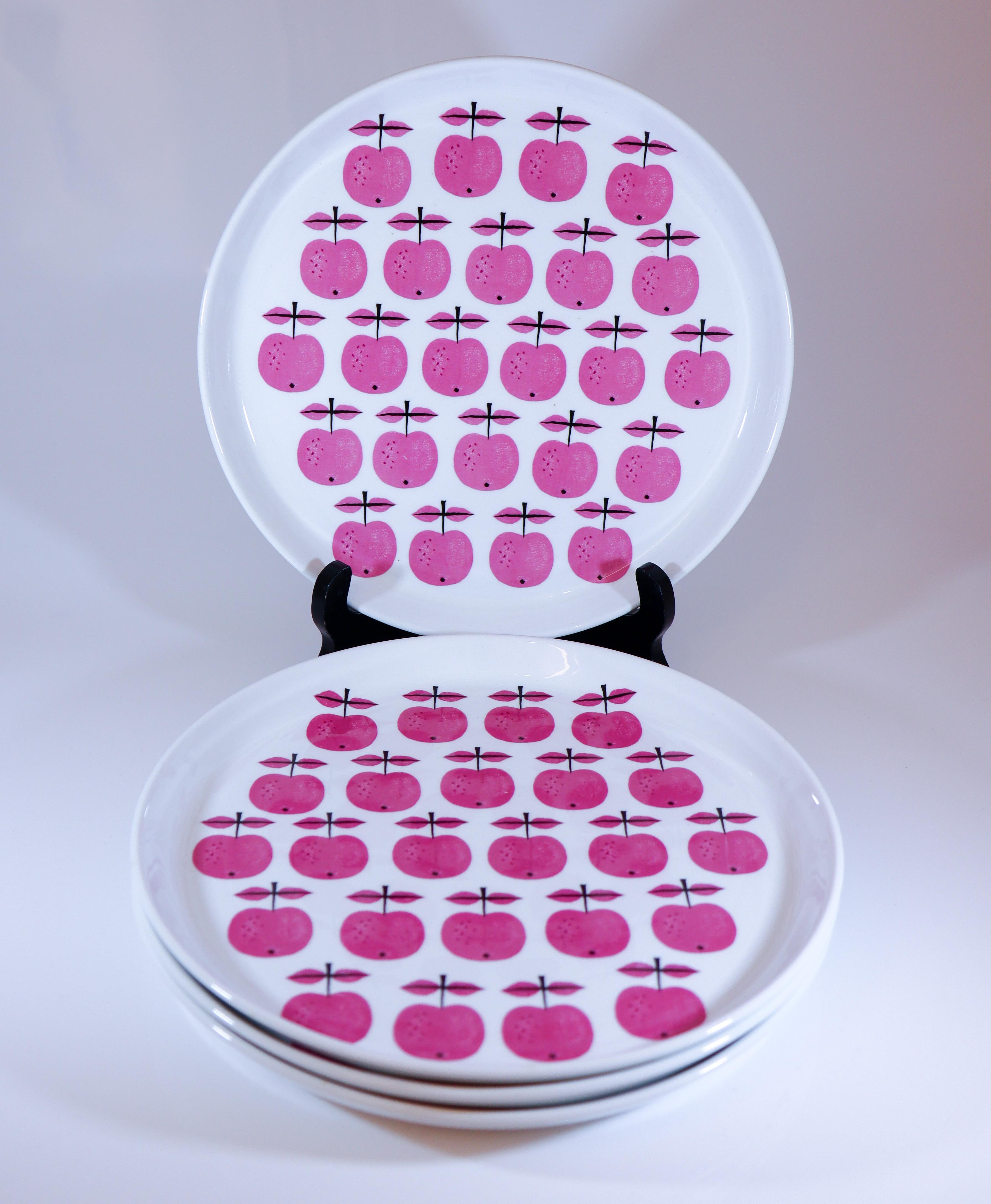 20th Century 4 Super Rare Dinner Plates - Pall - Stig Lindberg - Gustavsberg 1963 For Sale