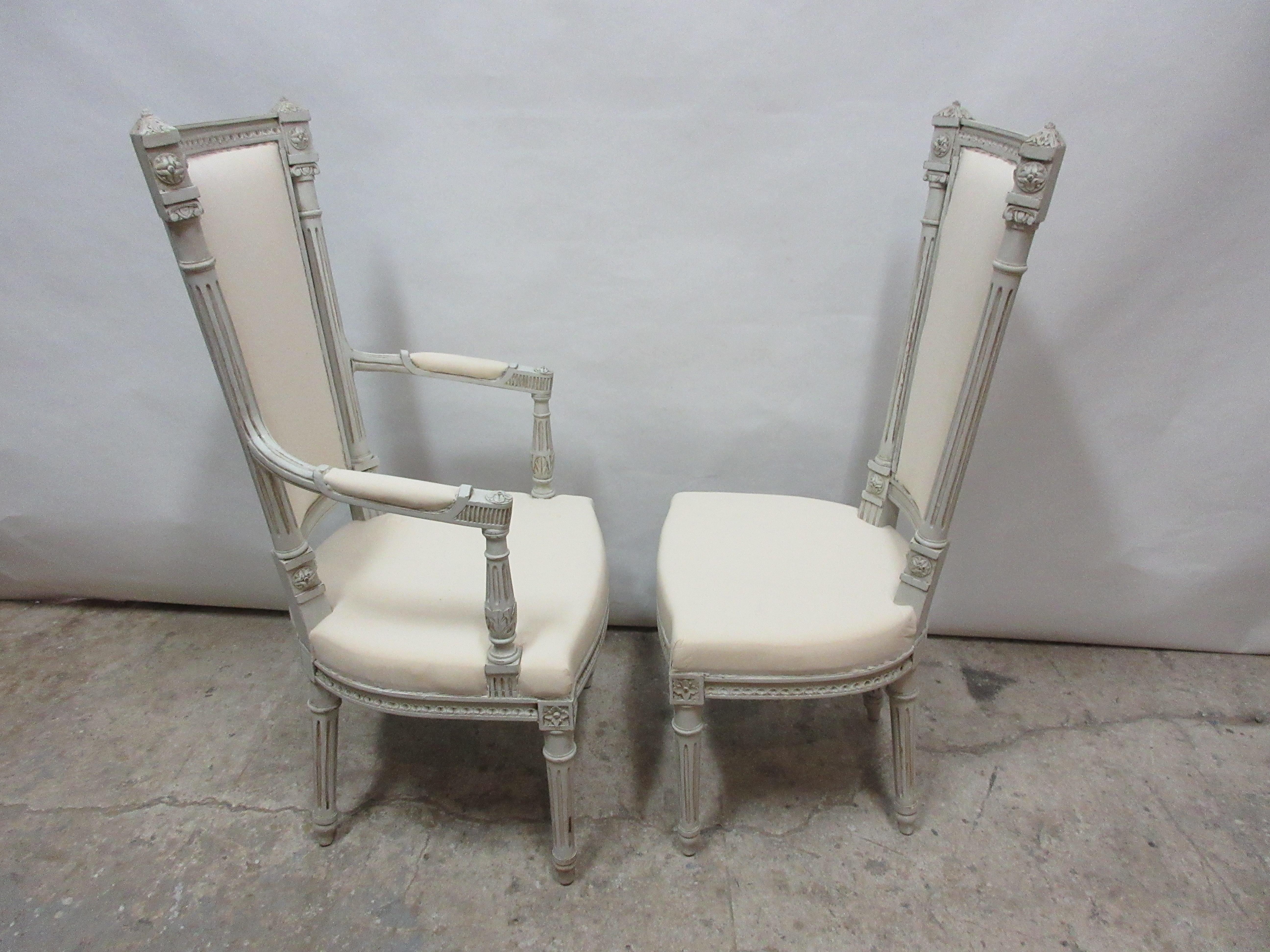 6 Swedish Gustavian Dining Chairs In Distressed Condition For Sale In Hollywood, FL