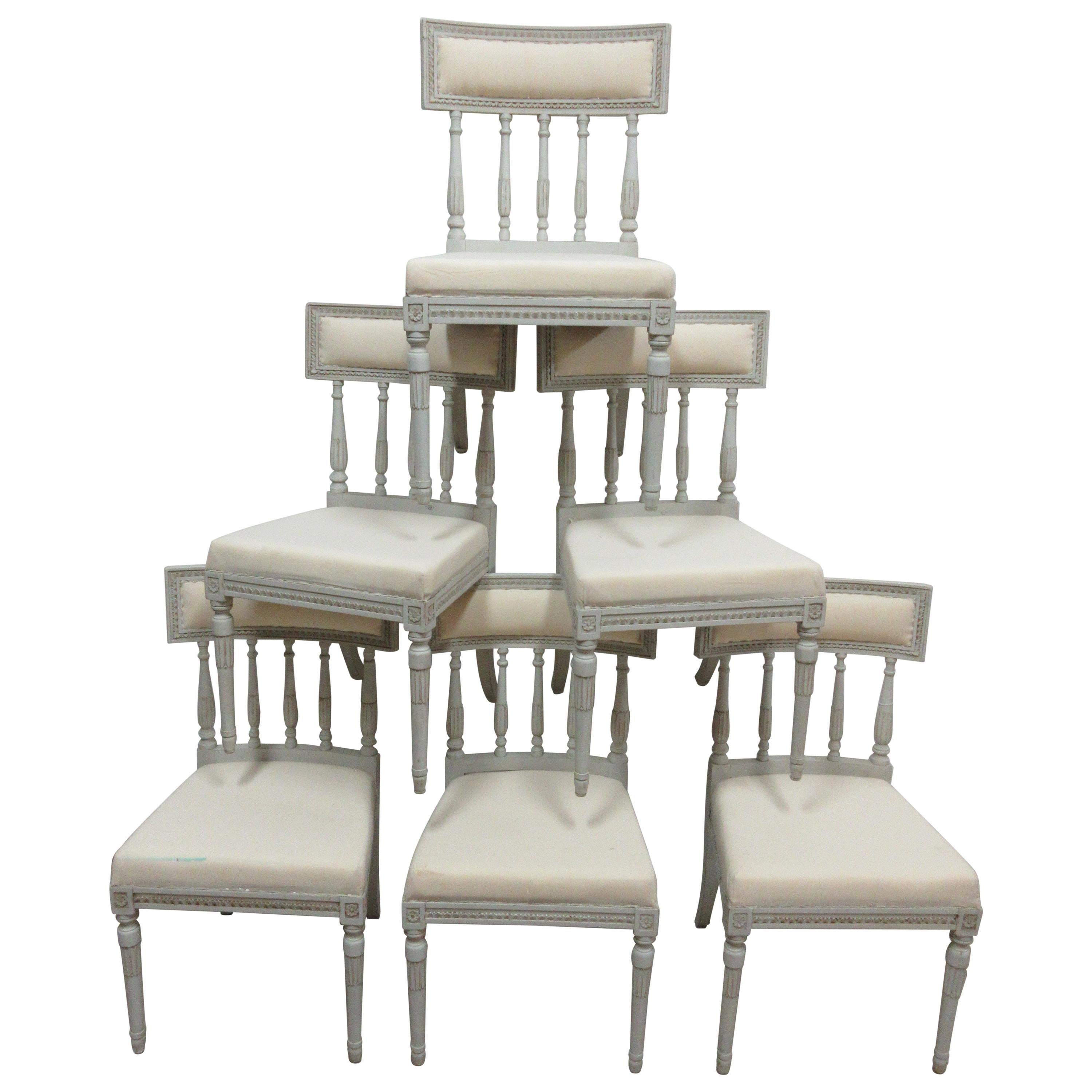 6 Swedish Gustavian Dining Chairs
