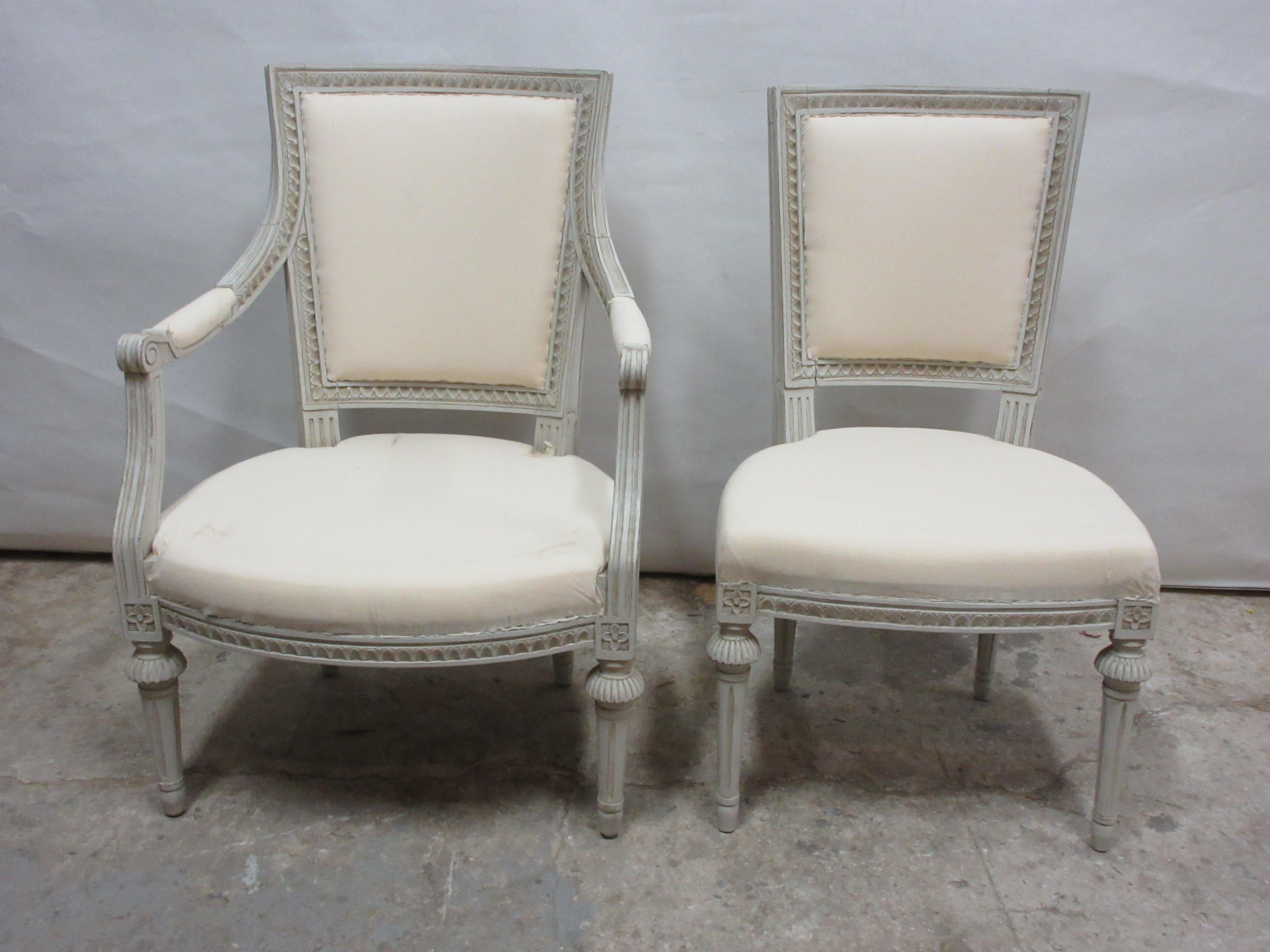 Early 20th Century 6 Swedish Gustavian Dining Room Chairs
