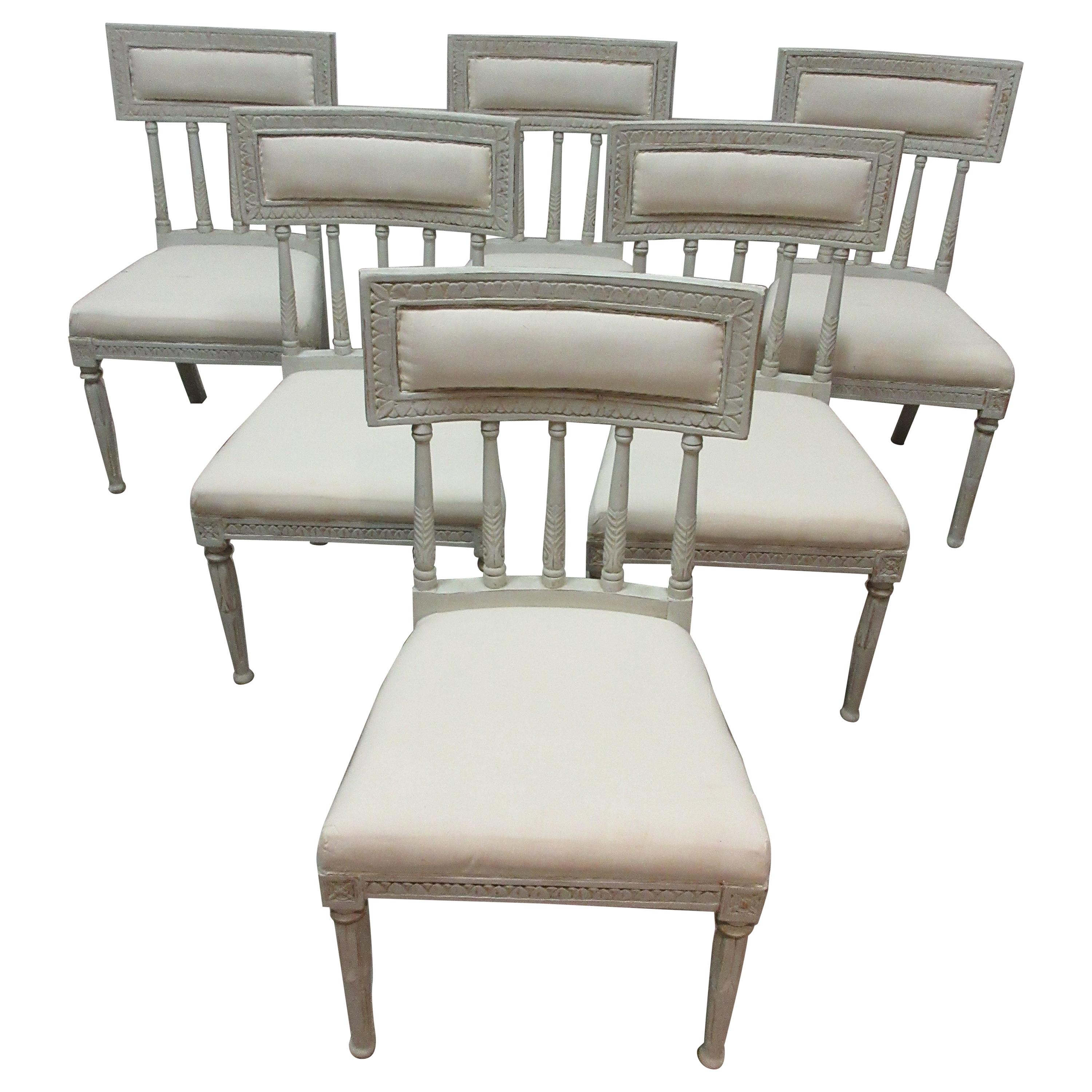 6 Swedish Gustavian Side Chairs