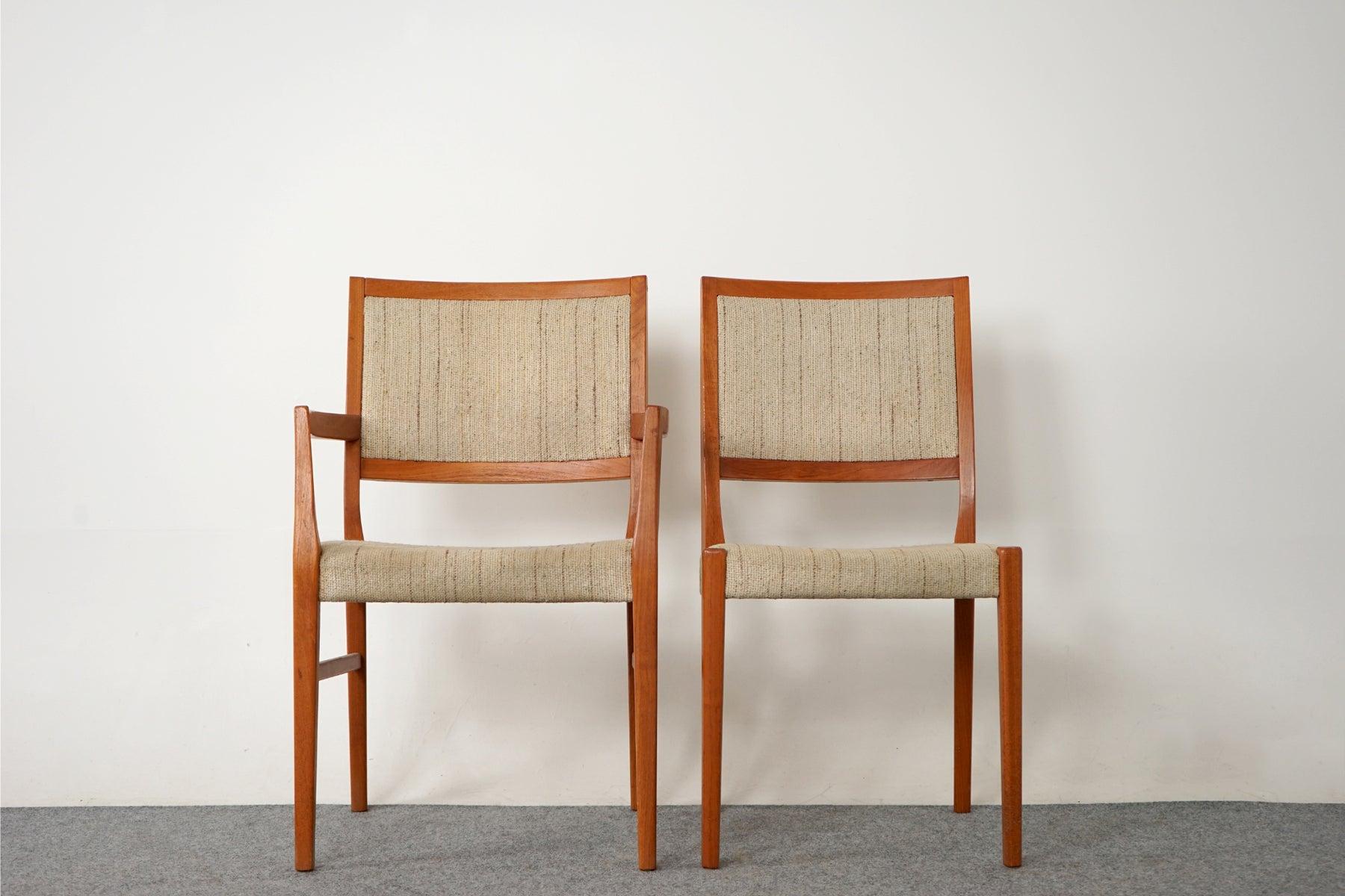 Wool 6 Swedish Mid-Century Modern Teak Dining Chairs by Svegards Markaryd