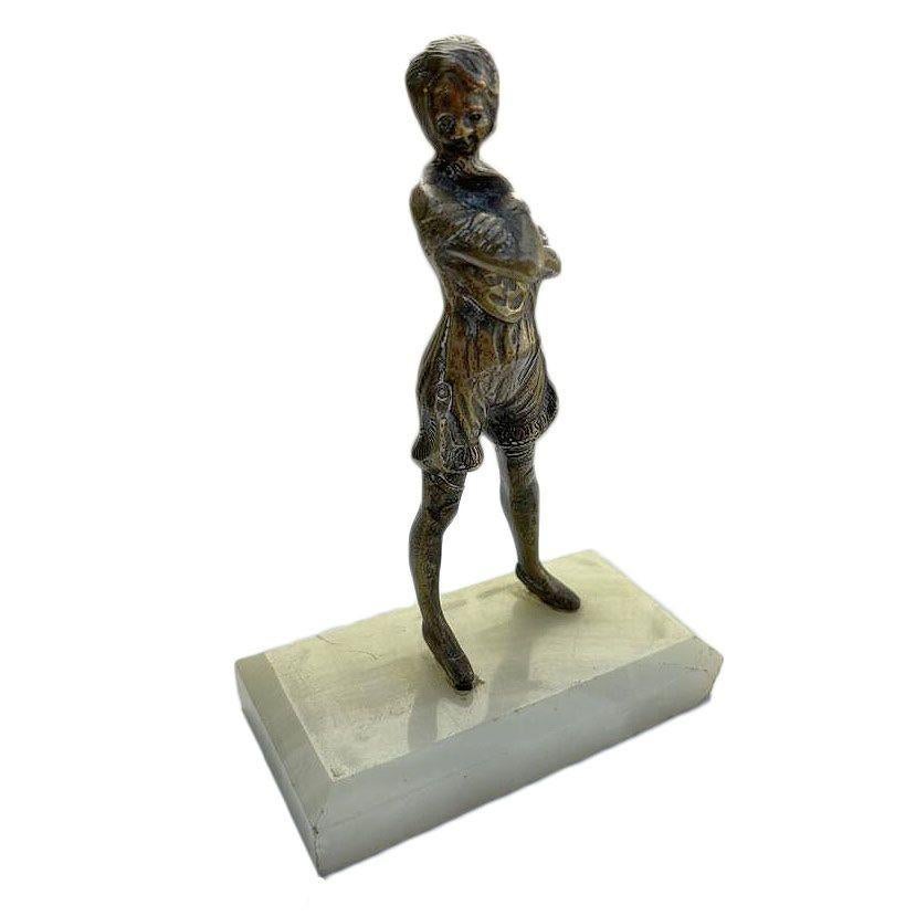 Art Déco Scultura in bronzo di nudo femminile Flapper alta 6