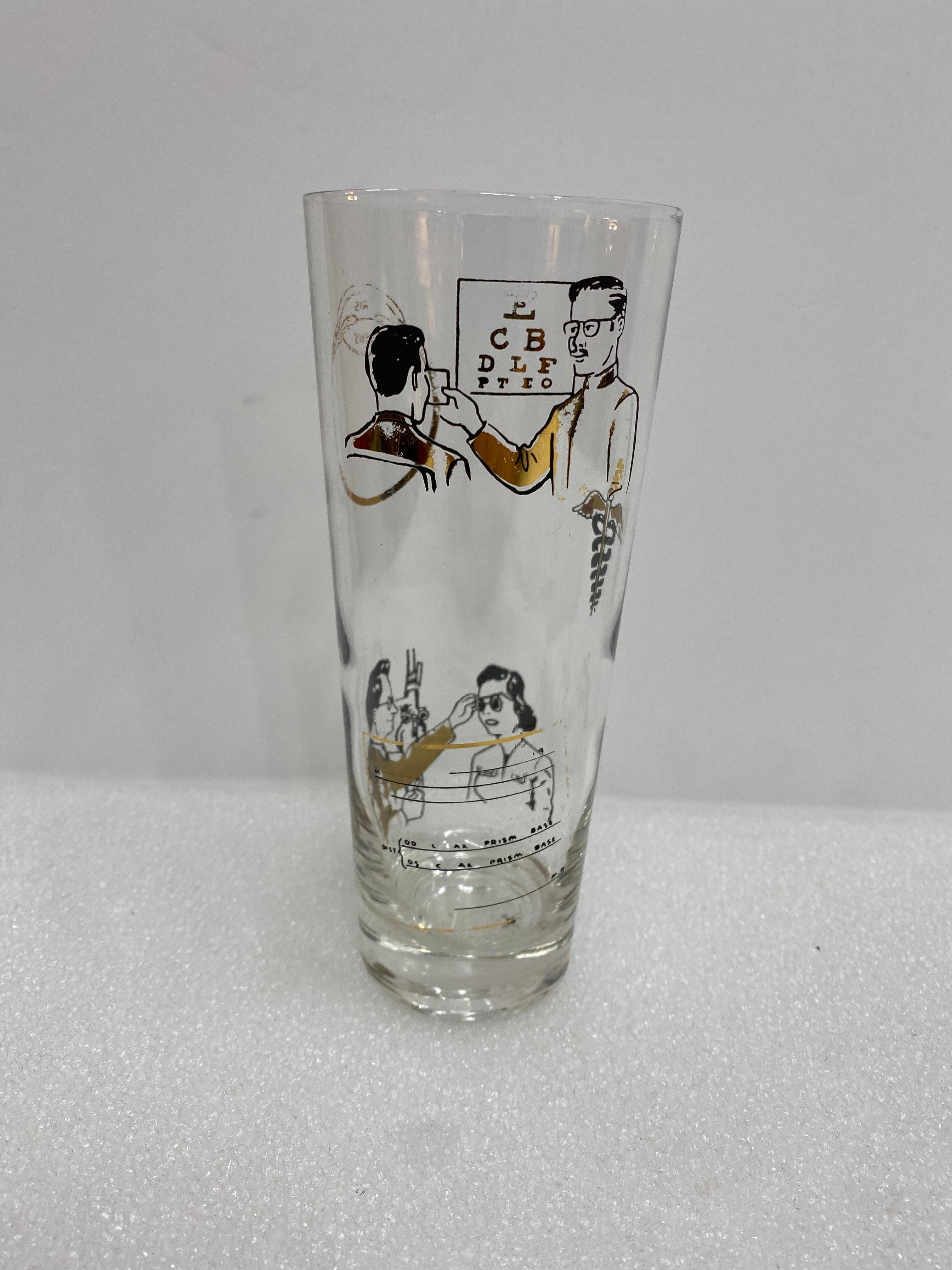 6 Tall Mid-Century Modern Highball Optometrist Glasses 6