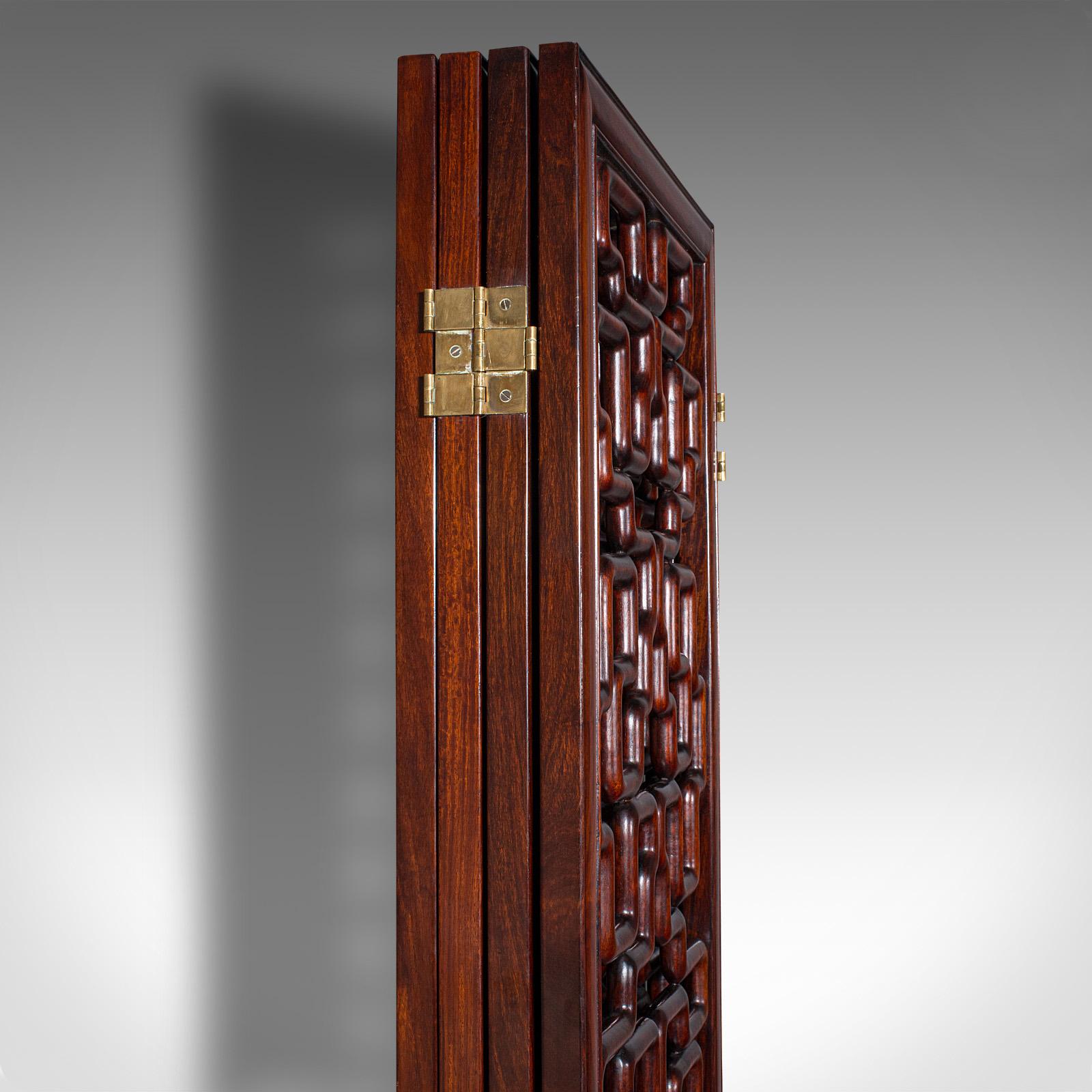 6' Tall Vintage Room Divider, Japanese, 4 Fold Screen, Mid Century, Circa 1950 For Sale 4