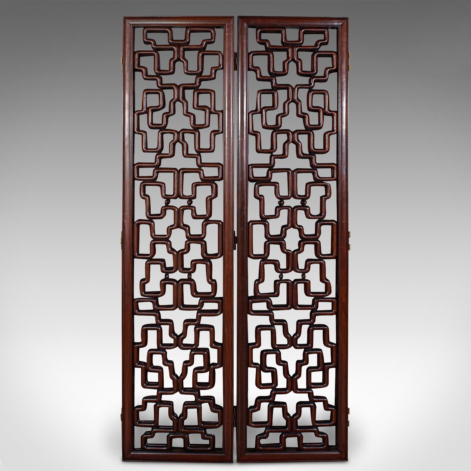 Mid-Century Modern 6' Tall Vintage Room Divider, Japanese, 4 Fold Screen, Mid Century, Circa 1950 For Sale