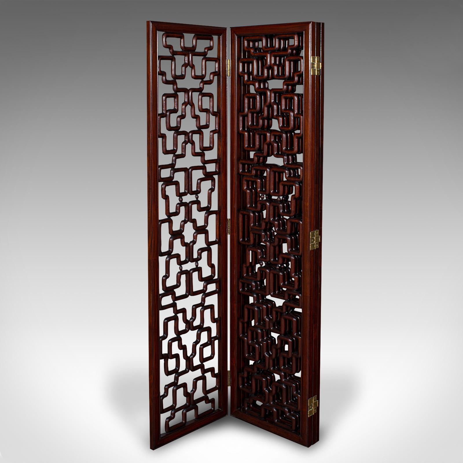 6' Tall Vintage Room Divider, Japanese, 4 Fold Screen, Mid Century, Circa 1950 For Sale 1