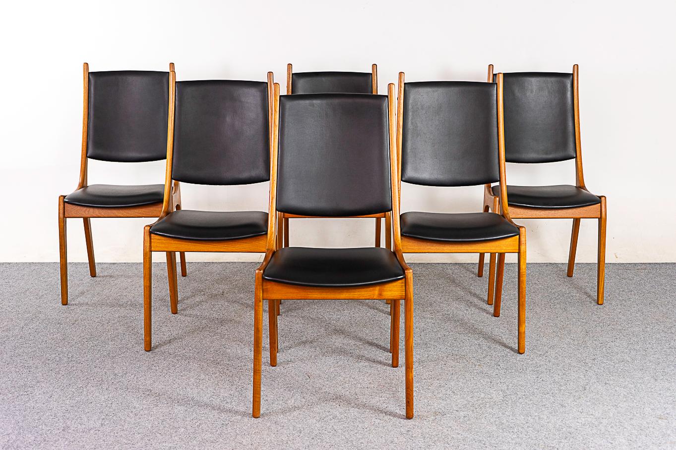 6 Teak Danish Modern Dining Chairs For Sale 6