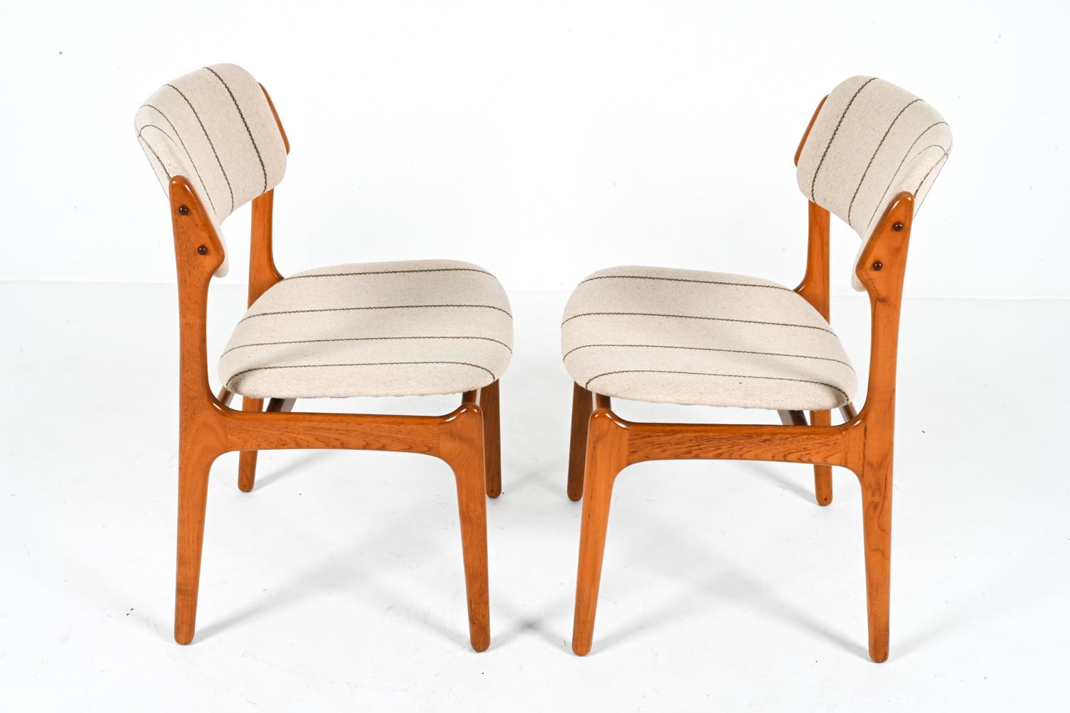 (6) Teak Dining Side Chairs By Erik Buch Model #49, Circa 1950's 3