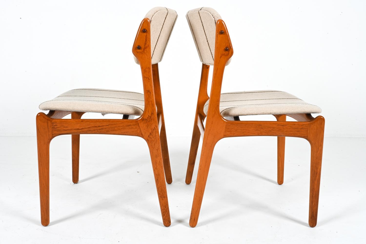 (6) Teak Dining Side Chairs By Erik Buch Model #49, Circa 1950's 7