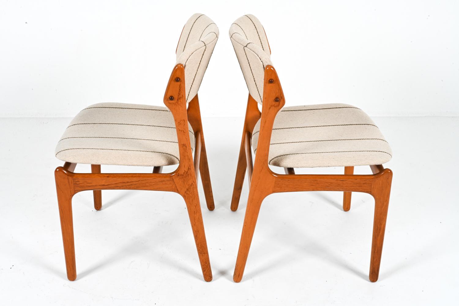 (6) Teak Dining Side Chairs By Erik Buch Model #49, Circa 1950's 8