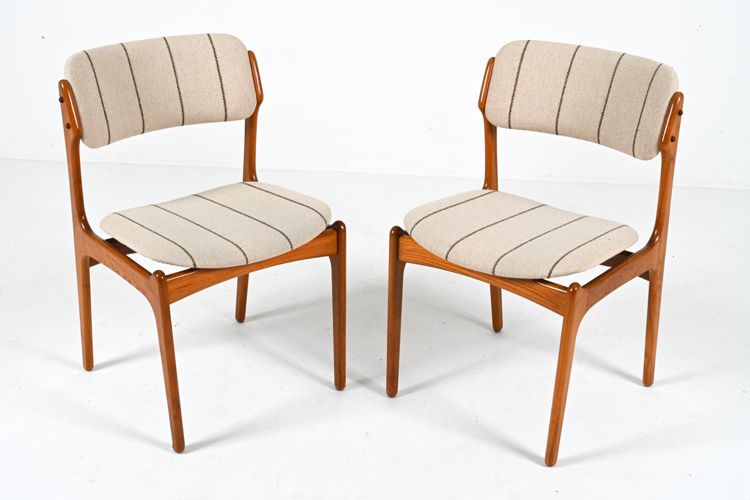 Mid-Century Modern (6) Teak Dining Side Chairs By Erik Buch Model #49, Circa 1950's