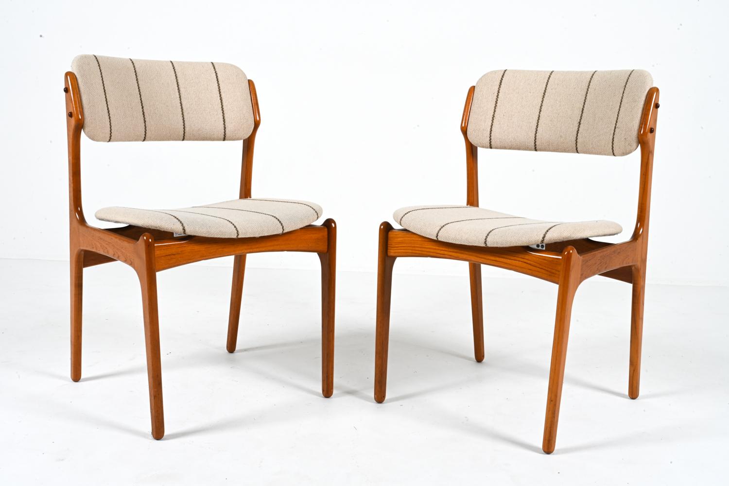 Danish (6) Teak Dining Side Chairs By Erik Buch Model #49, Circa 1950's