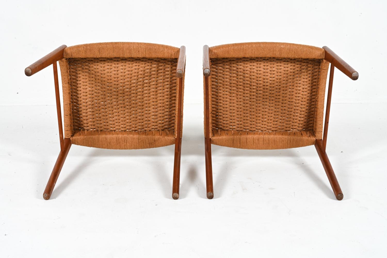 '6' Teak & Papercord Dining Chairs by Arne Wahl Iversen for Glyngøre Stolefabrik For Sale 13