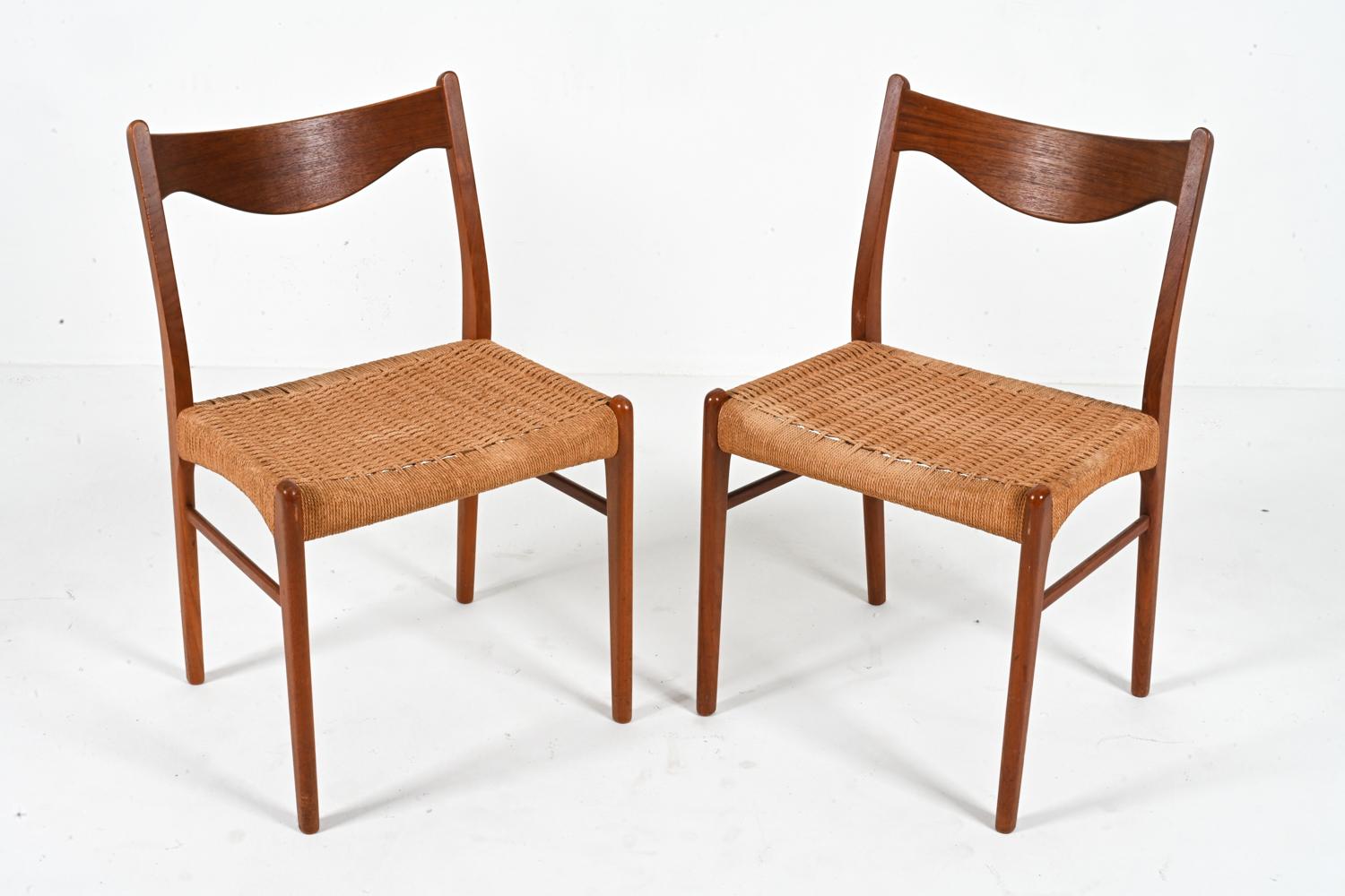 Danish '6' Teak & Papercord Dining Chairs by Arne Wahl Iversen for Glyngøre Stolefabrik For Sale
