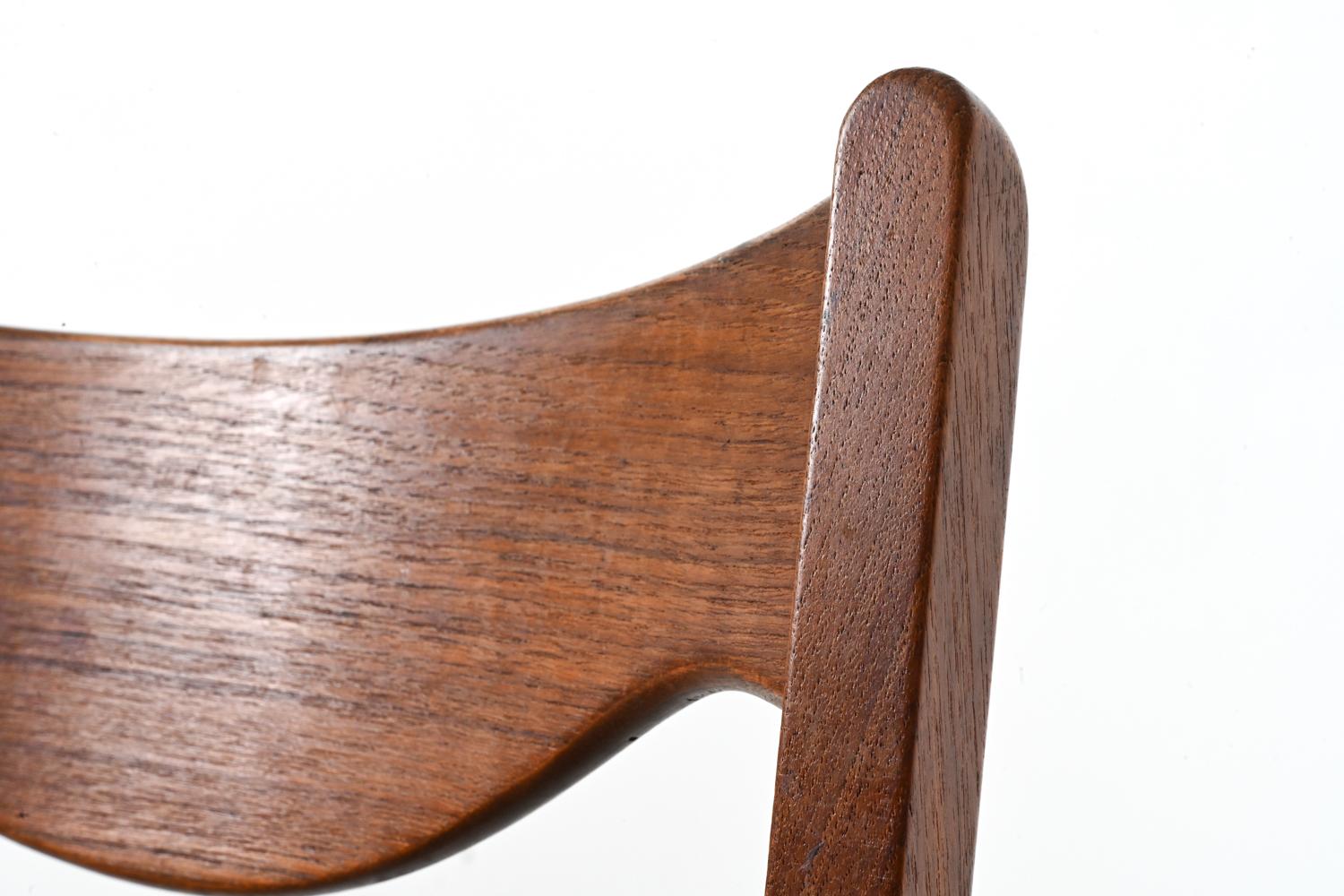 '6' Teak & Papercord Dining Chairs by Arne Wahl Iversen for Glyngøre Stolefabrik For Sale 3