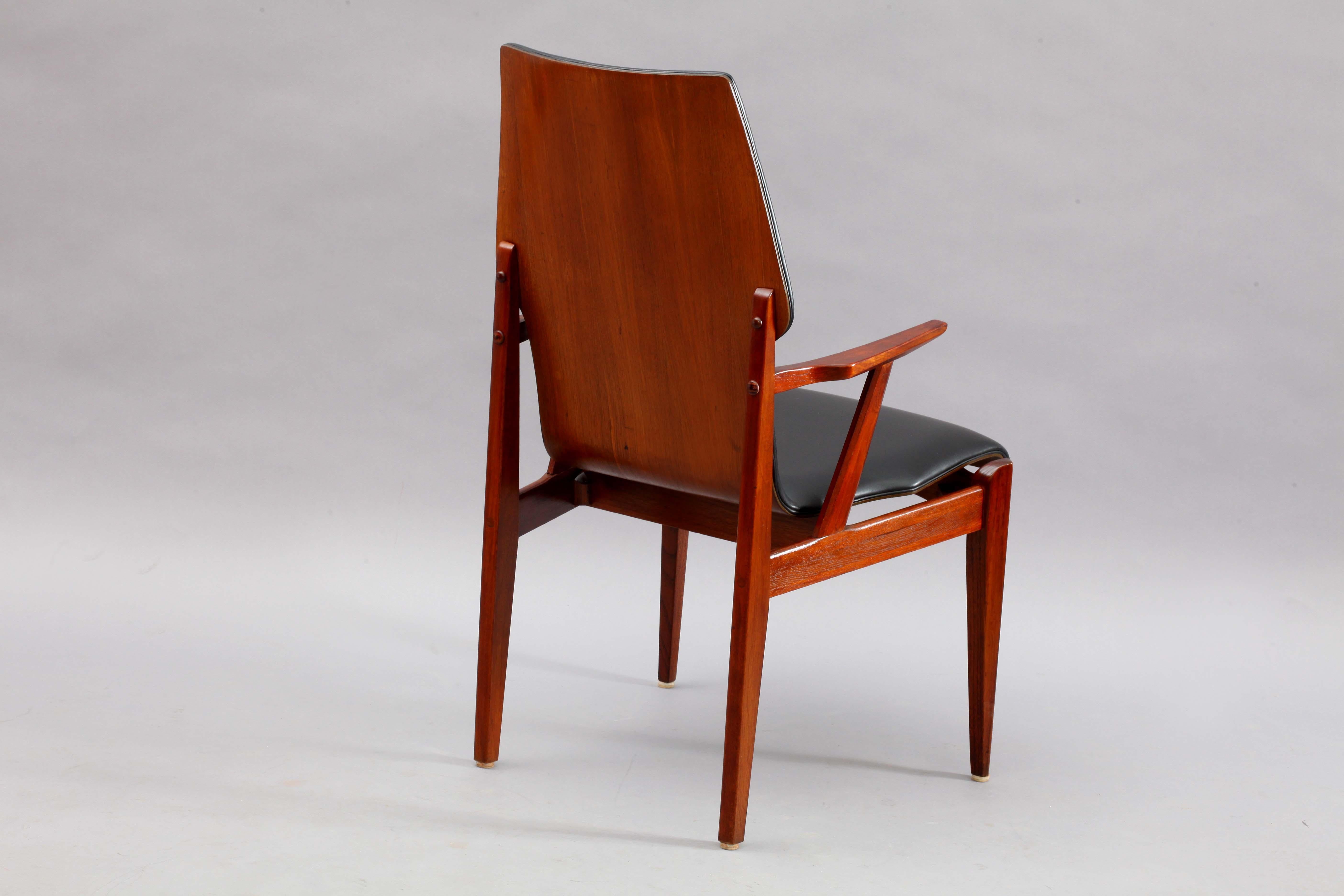 20th Century 6 Teakwood Chairs, Denmark, 1950