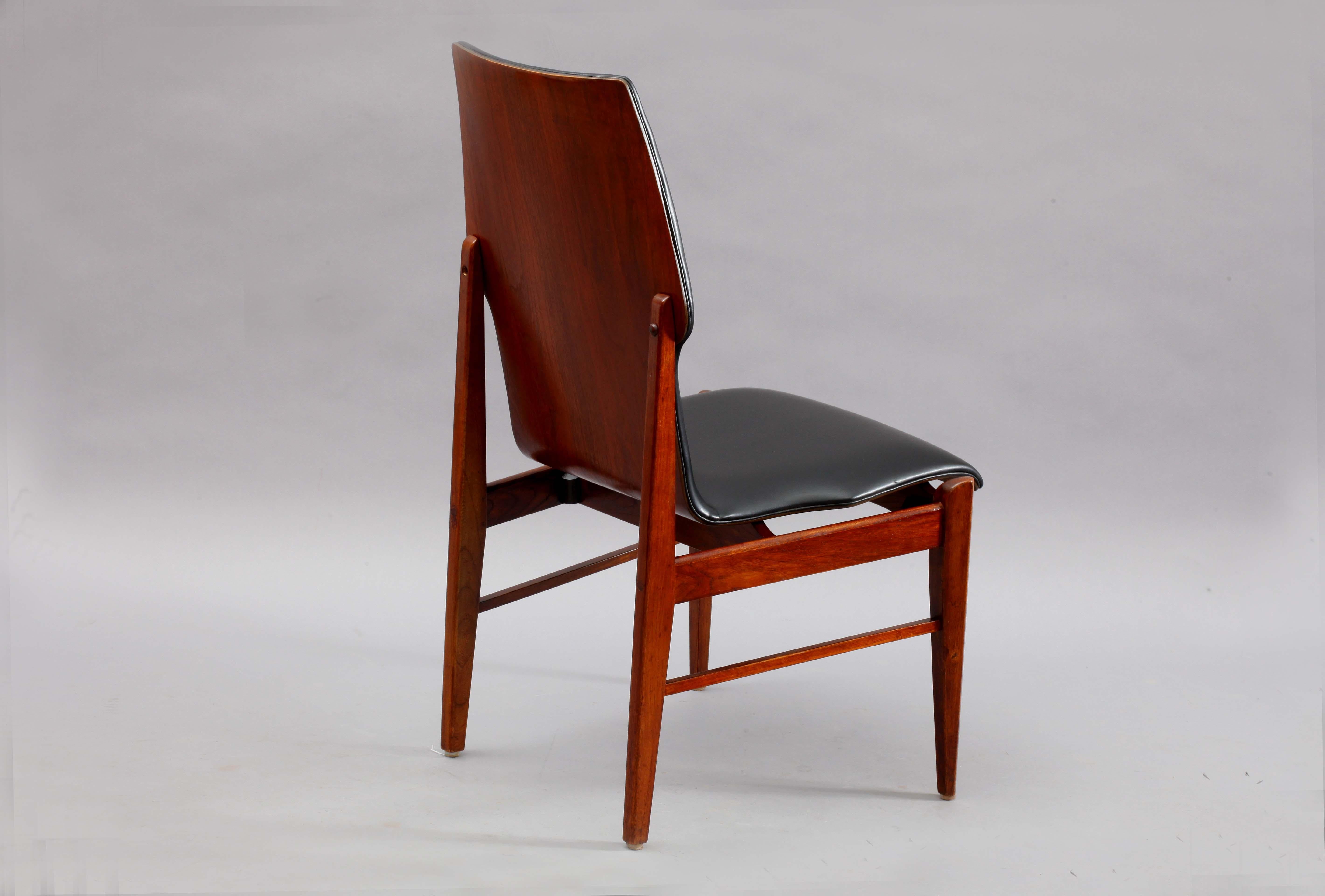 6 Teakwood Chairs, Denmark, 1950 1