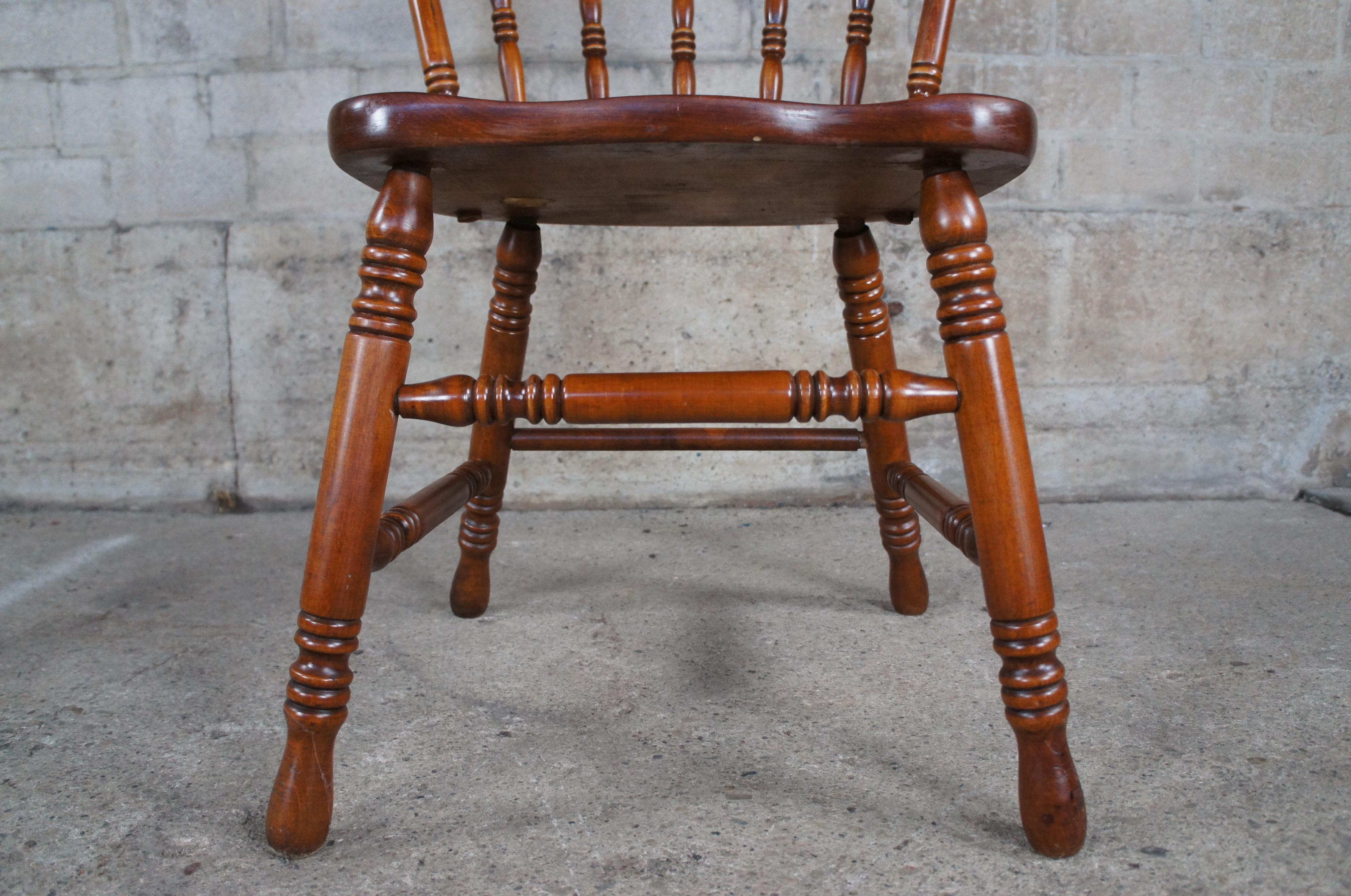 6 Tell City Hard Rock Maple Colonial Style Windsor Back Spindle Dining Chairs For Sale 2