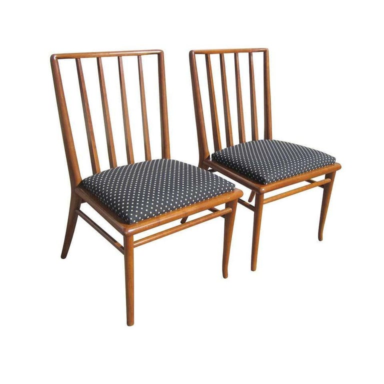 American 6 T.H. Robsjohn Gibbings For Widdicomb Mahogany Dining Chairs For Sale