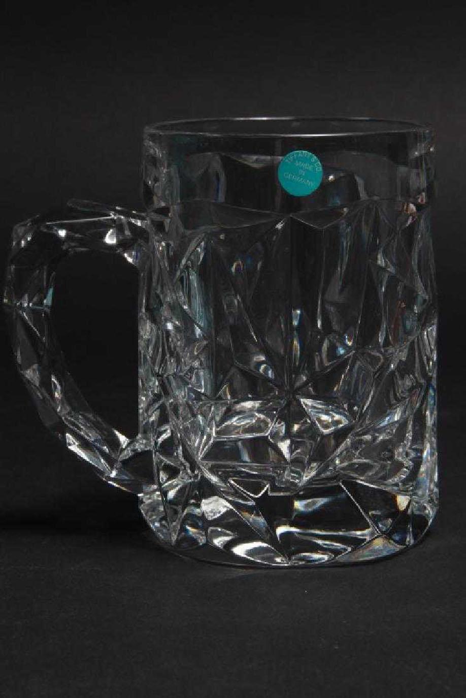 6 Tiffany & Co. Crystal Beer Mugs In Excellent Condition In Sheffield, MA