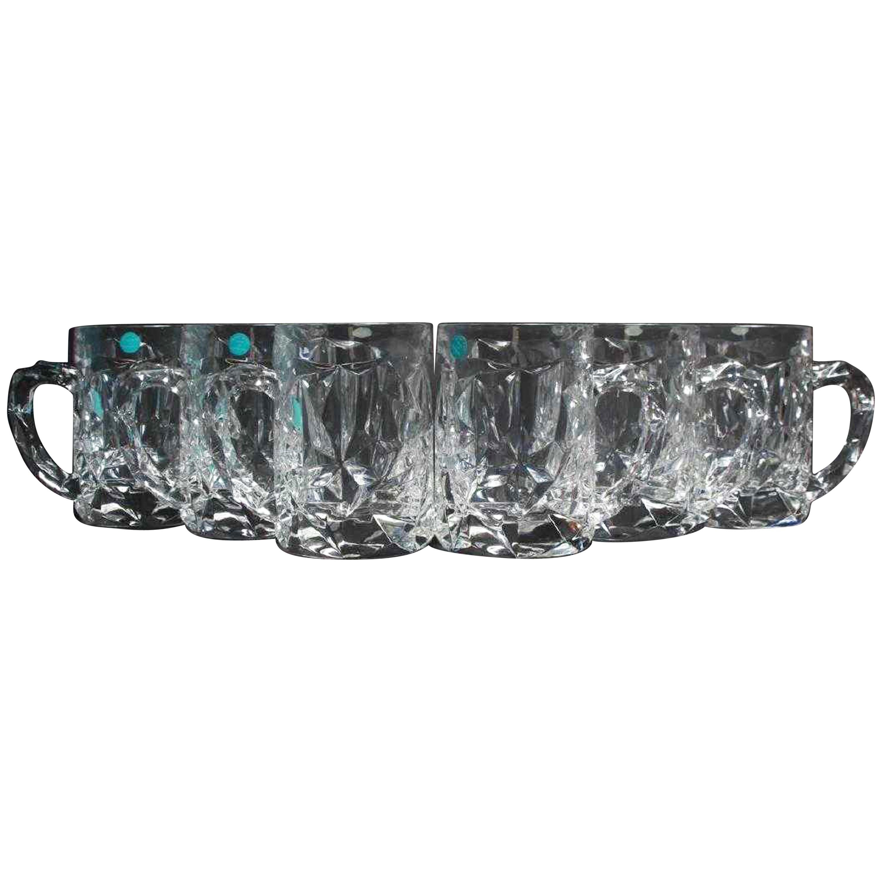 6 Tiffany & Co. Crystal Beer Mugs