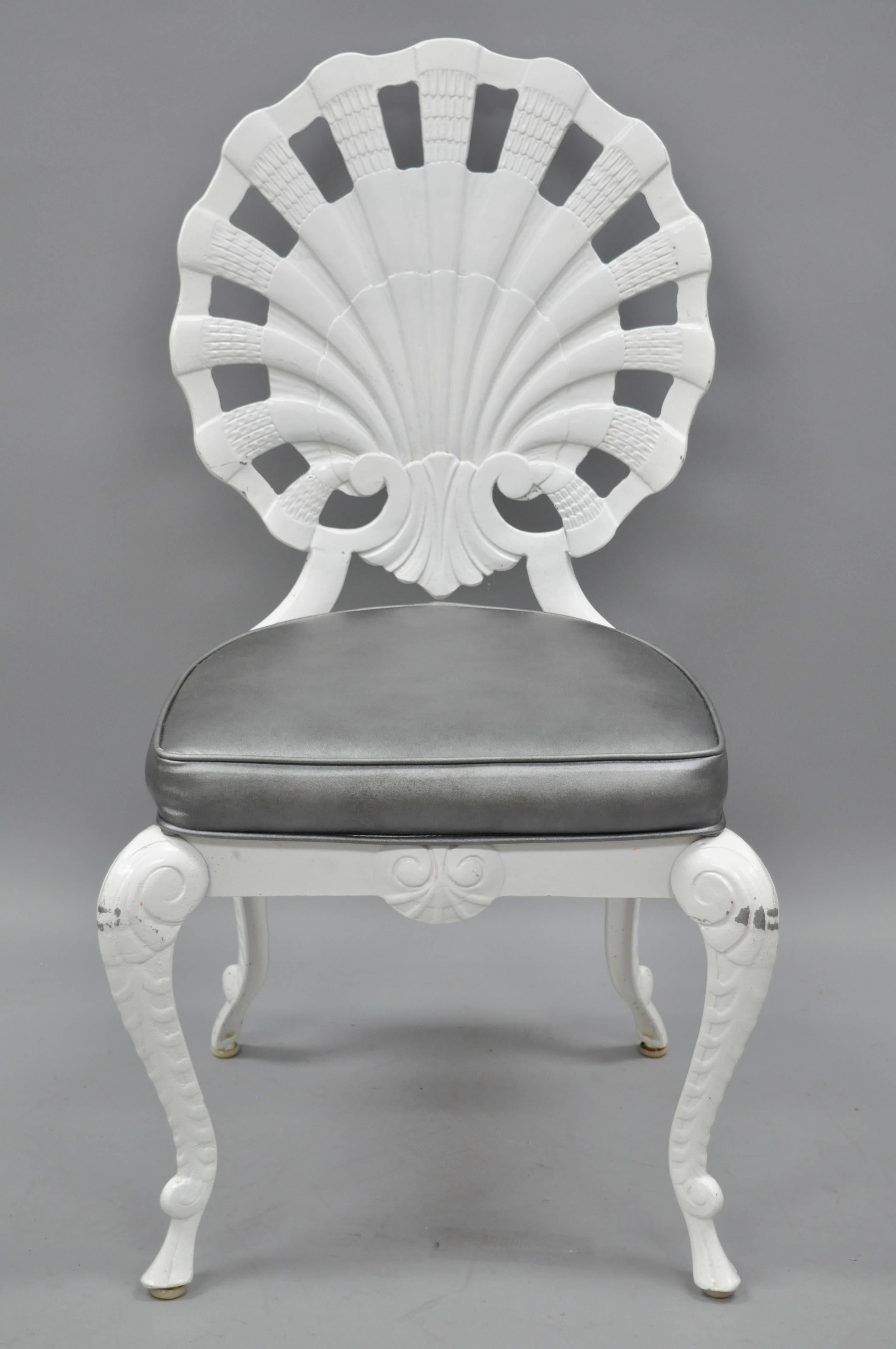 Six Tropitone Fan Shell Back Grotto Chairs Patio Sunroom Cast Aluminium Set 2