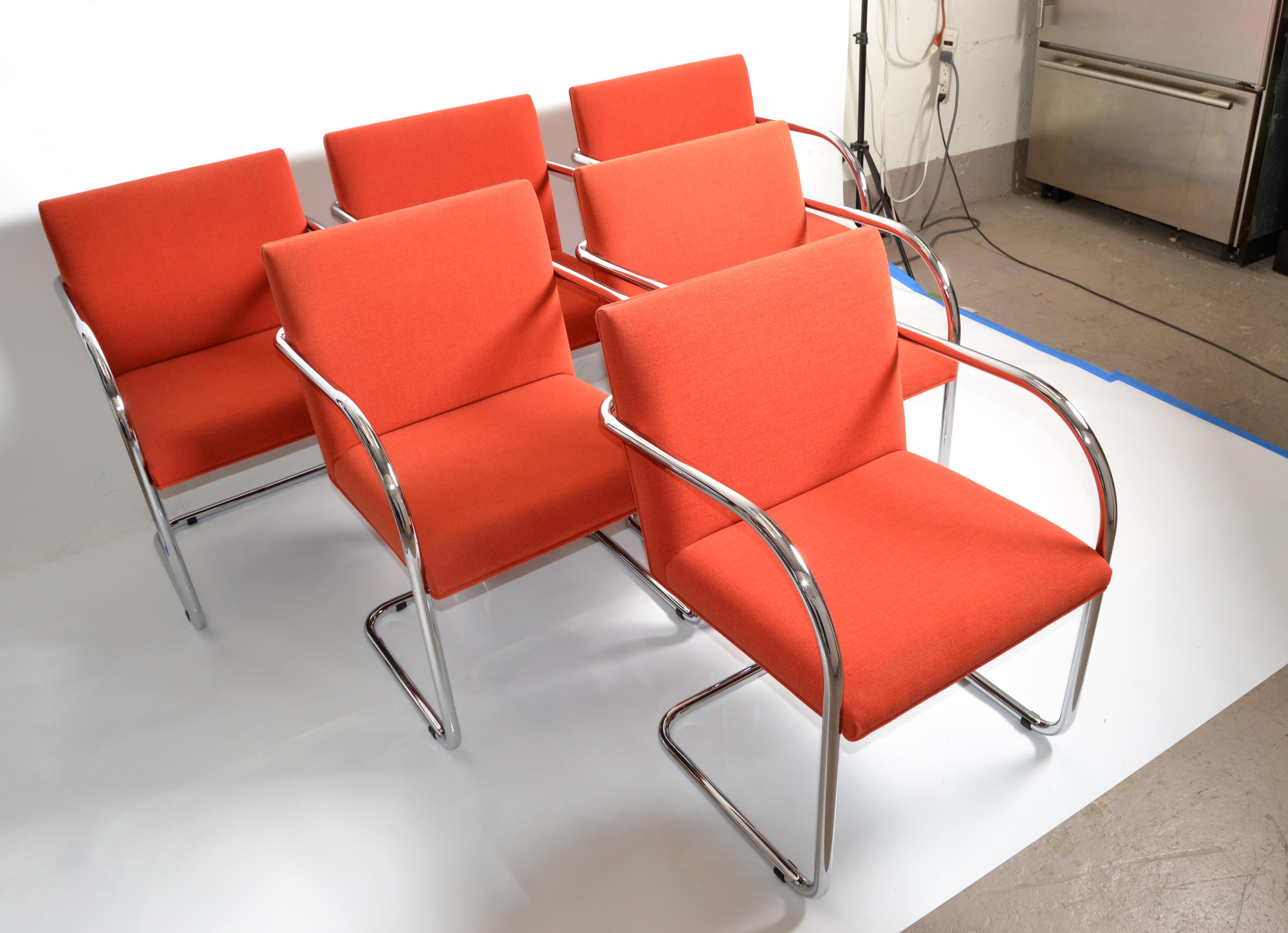 Mid-Century Modern 6 fauteuils tubulaires Ludwig Mies van der Rohe Brno de Gordon International, 1979 en vente