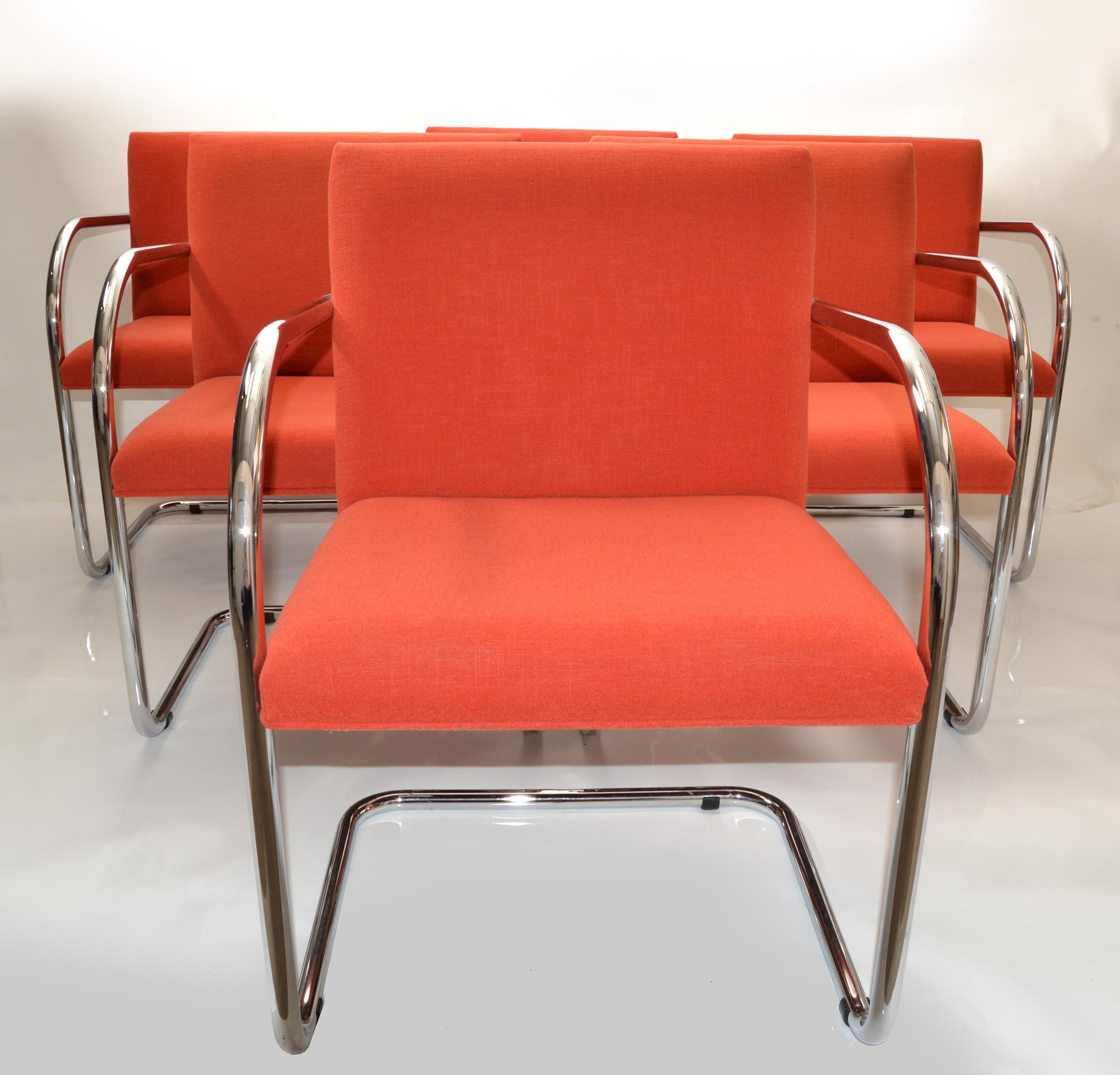 Américain 6 fauteuils tubulaires Ludwig Mies van der Rohe Brno de Gordon International, 1979 en vente