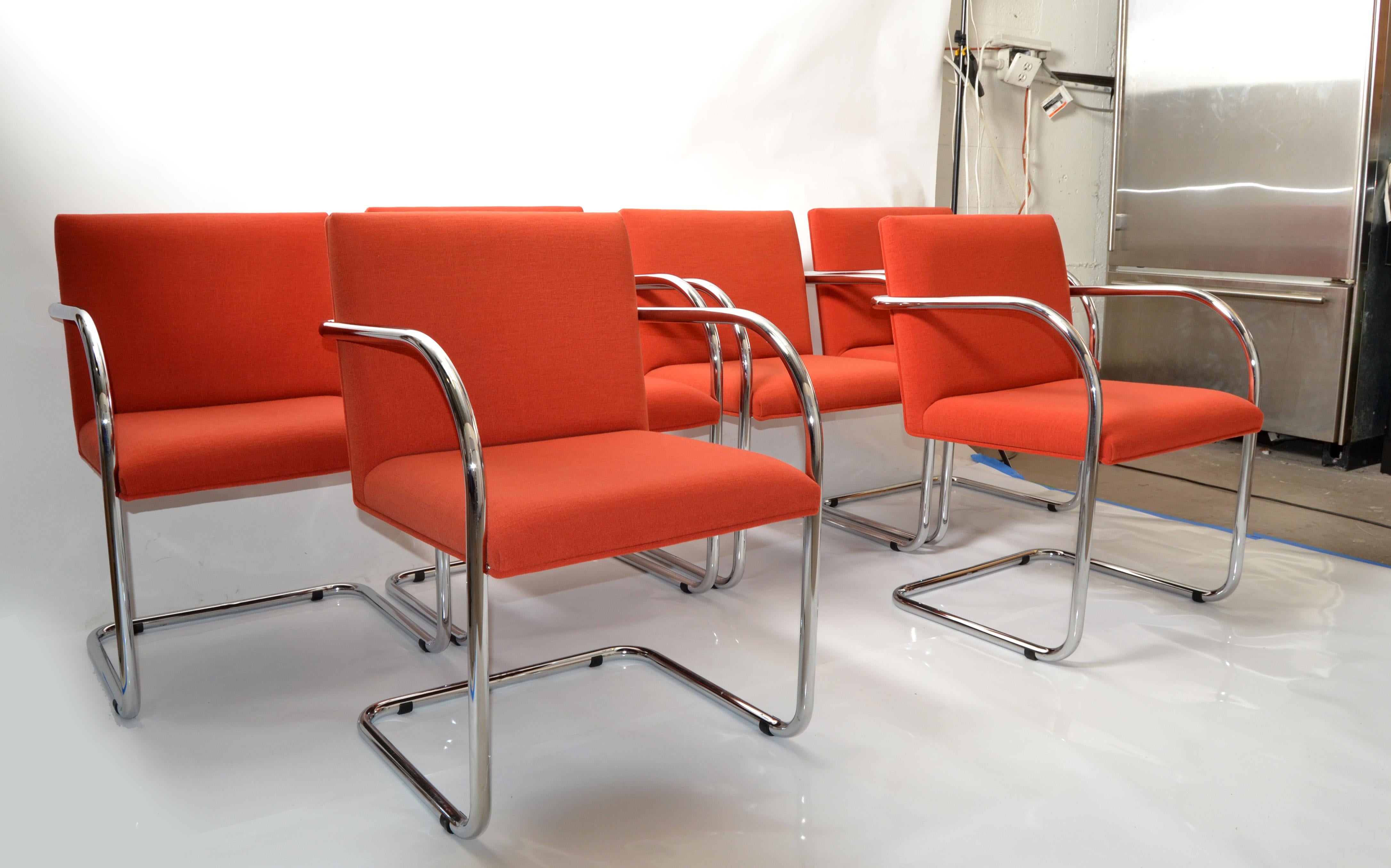Fin du 20e siècle 6 fauteuils tubulaires Ludwig Mies van der Rohe Brno de Gordon International, 1979 en vente