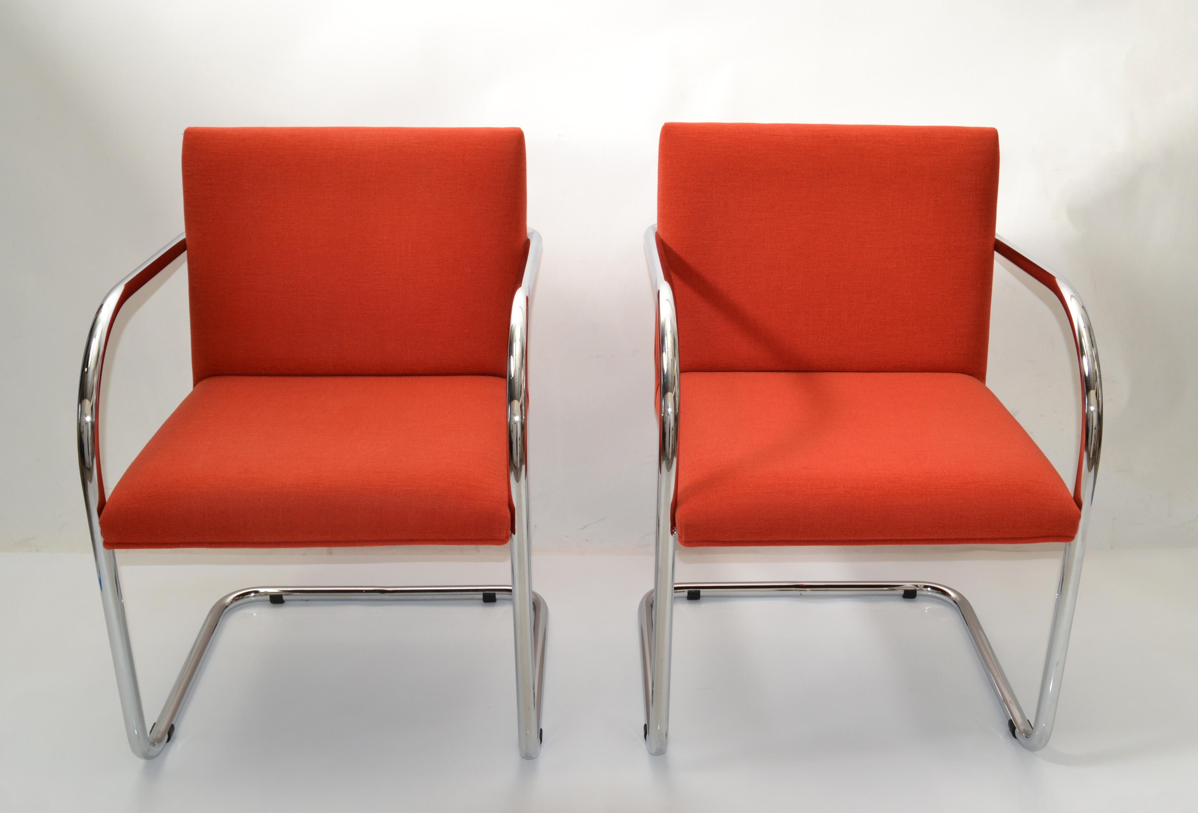 Tissu 6 fauteuils tubulaires Ludwig Mies van der Rohe Brno de Gordon International, 1979 en vente
