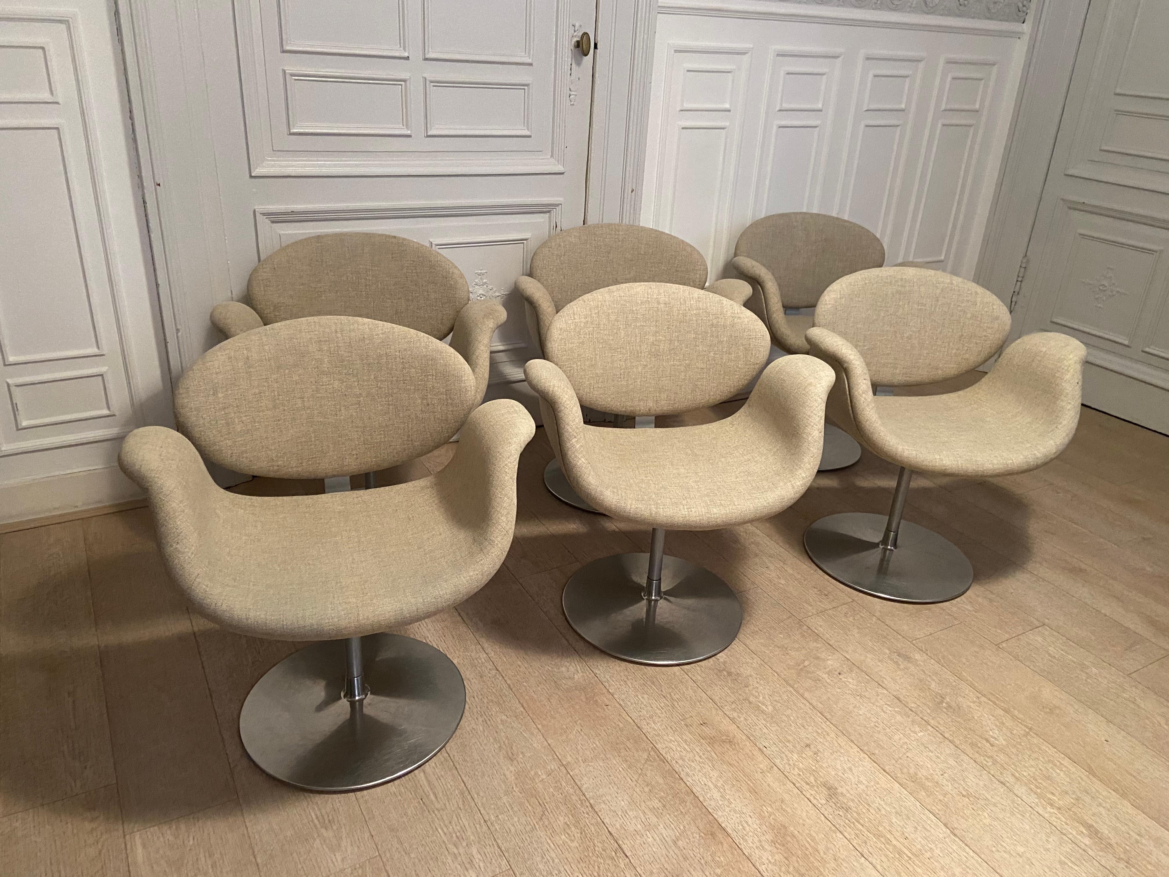 6 Tulip chairs, Pierre Paulin, Artifort.