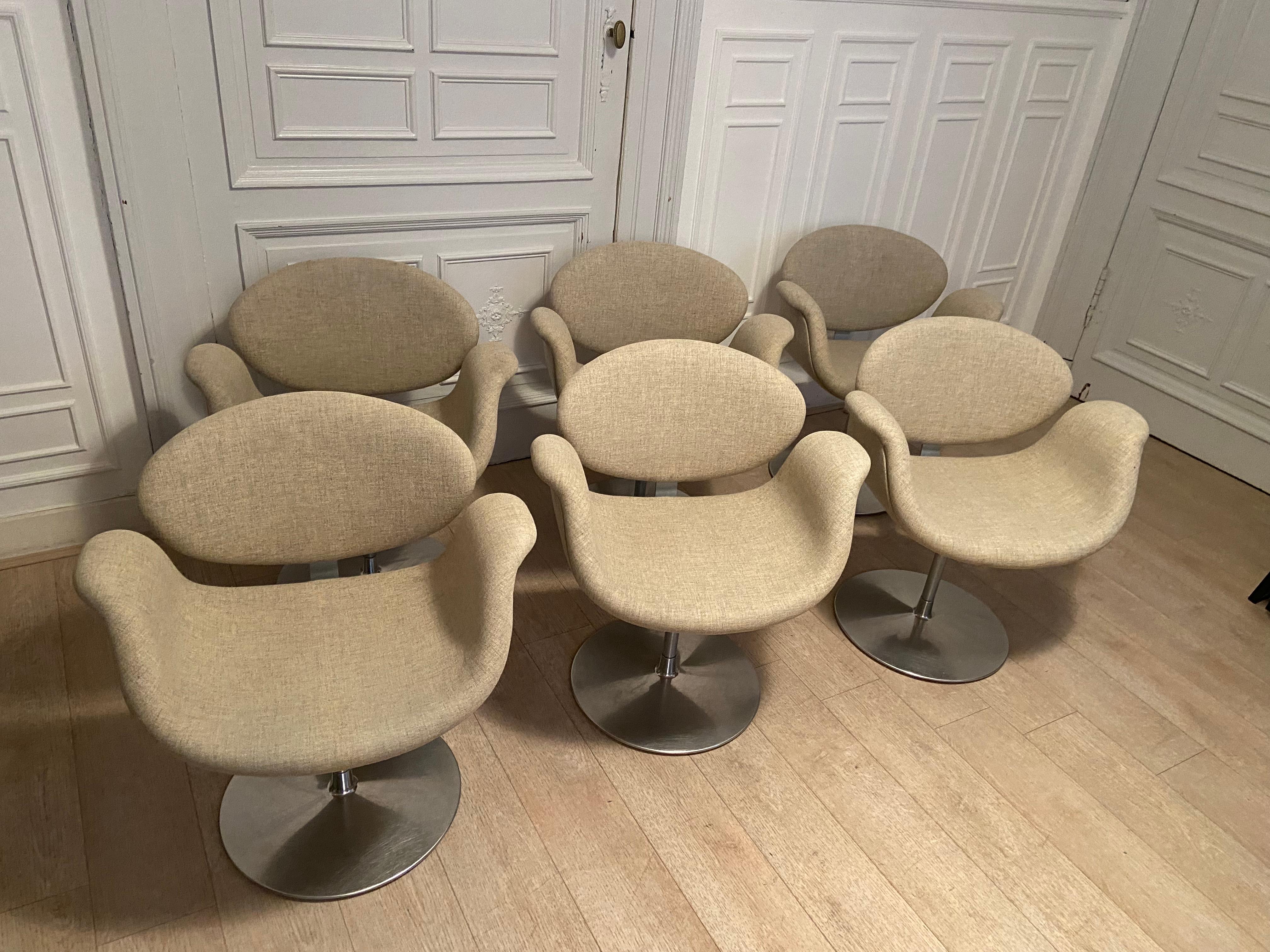 Mid-Century Modern 6 Tulip chairs, Pierre Paulin, Artifort