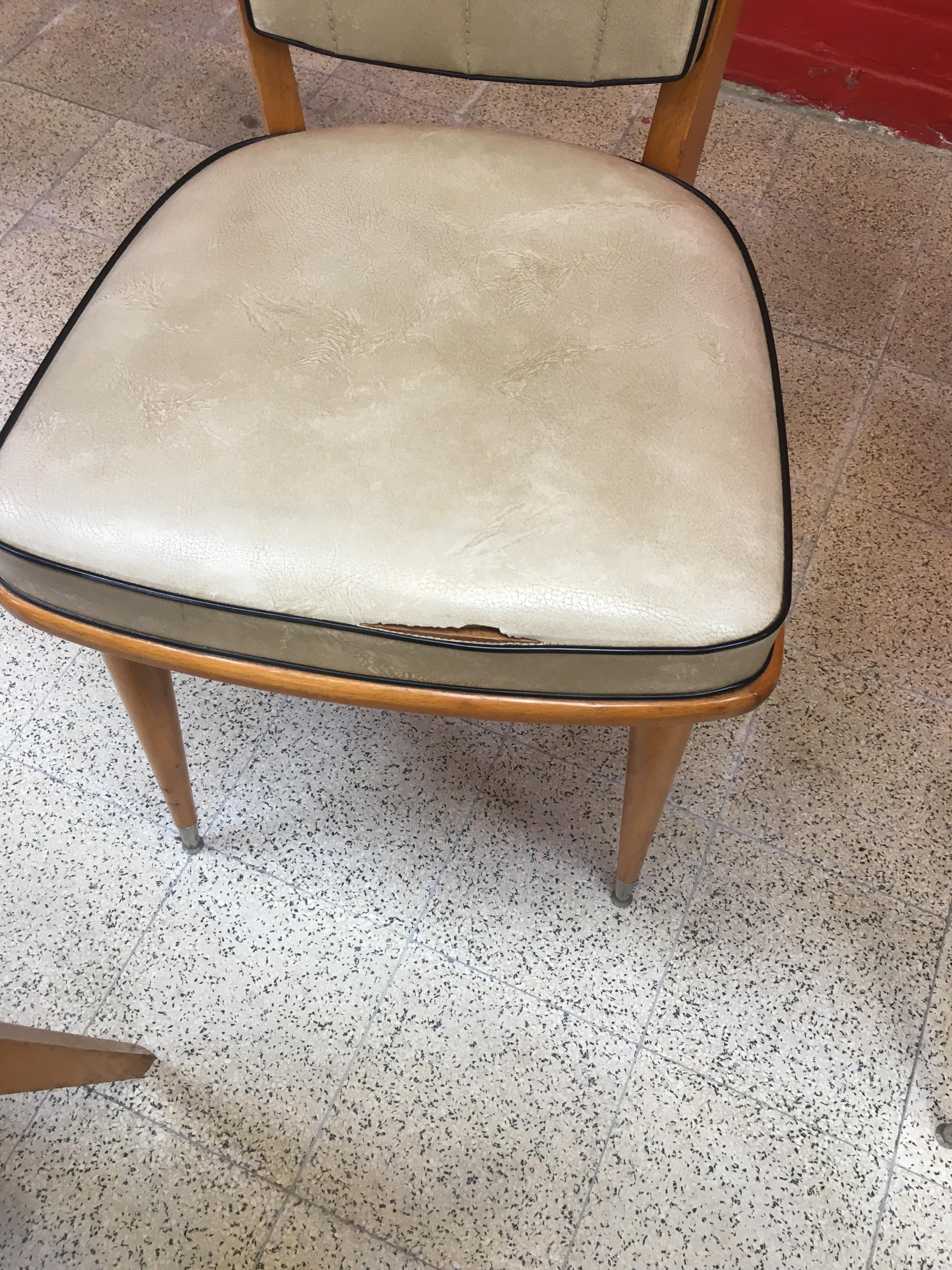 Mid-Century Modern 6 Typical French Chairs 1960 For Sale