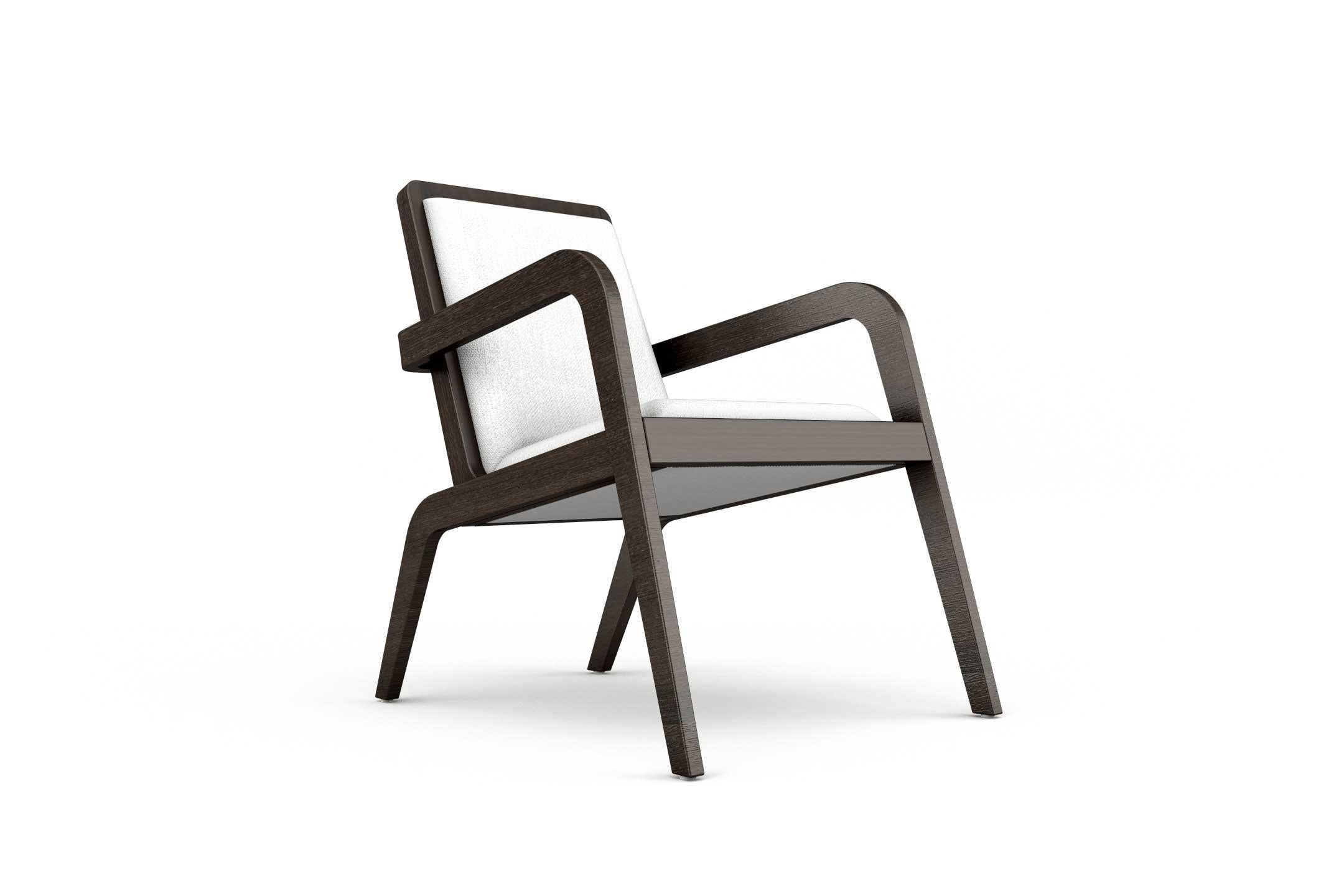 6 Umbra Armchairs - Modern Handcrafted Black Armchair with Upholstered Seat In New Condition For Sale In London, GB