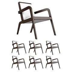 6 Fauteuils Umbra - Fauteuil noir moderne et minimaliste avec assise tapissée