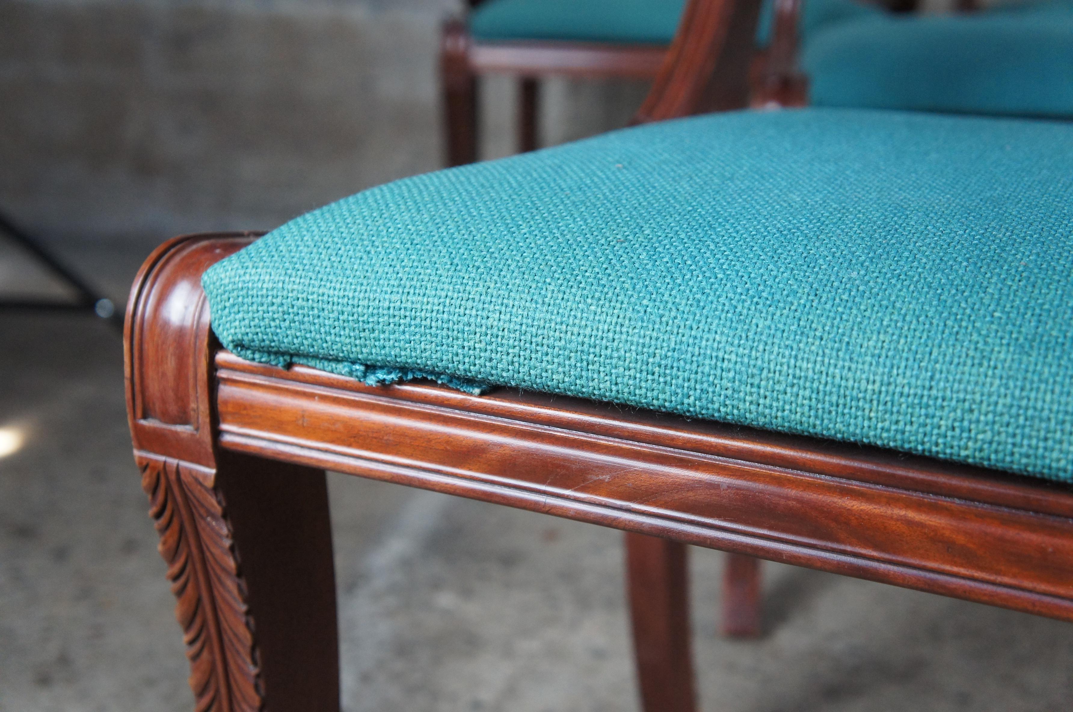 6 Union National Vintage Regency Duncan Phyfe Harp Back Mahogany Dining Chairs For Sale 4