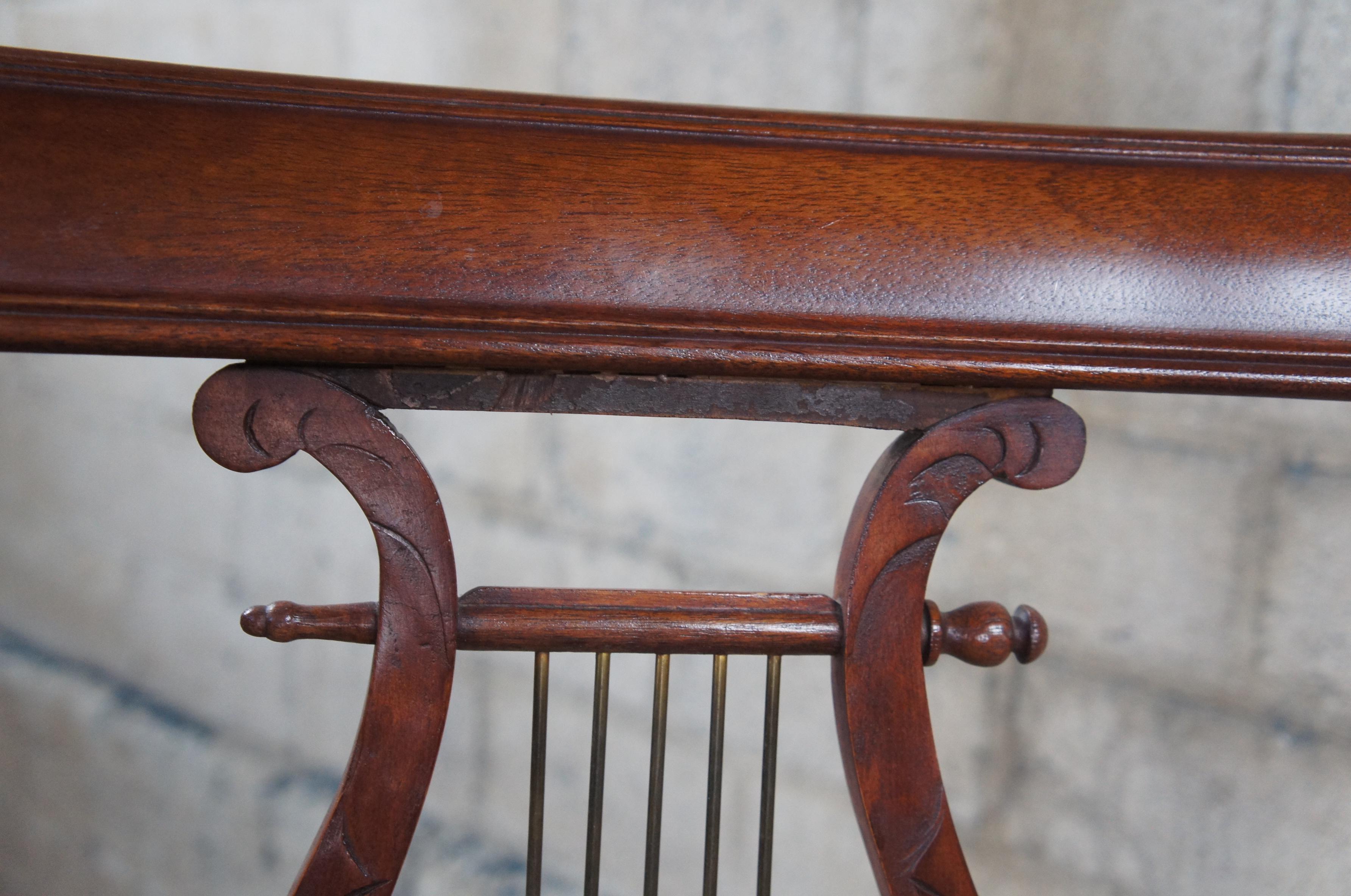 6 Union National Vintage Regency Duncan Phyfe Harp Back Mahogany Dining Chairs For Sale 6