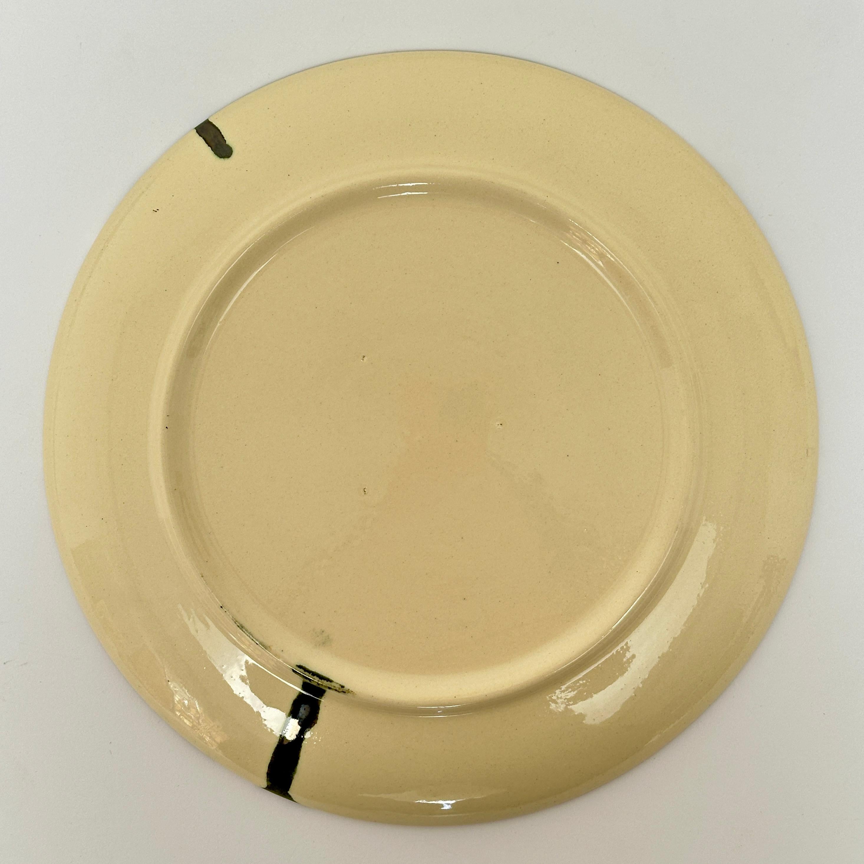 6 Unique Hand Painted Dinner Plates, Marc Piano, Vallauris c. 1990 For Sale 7