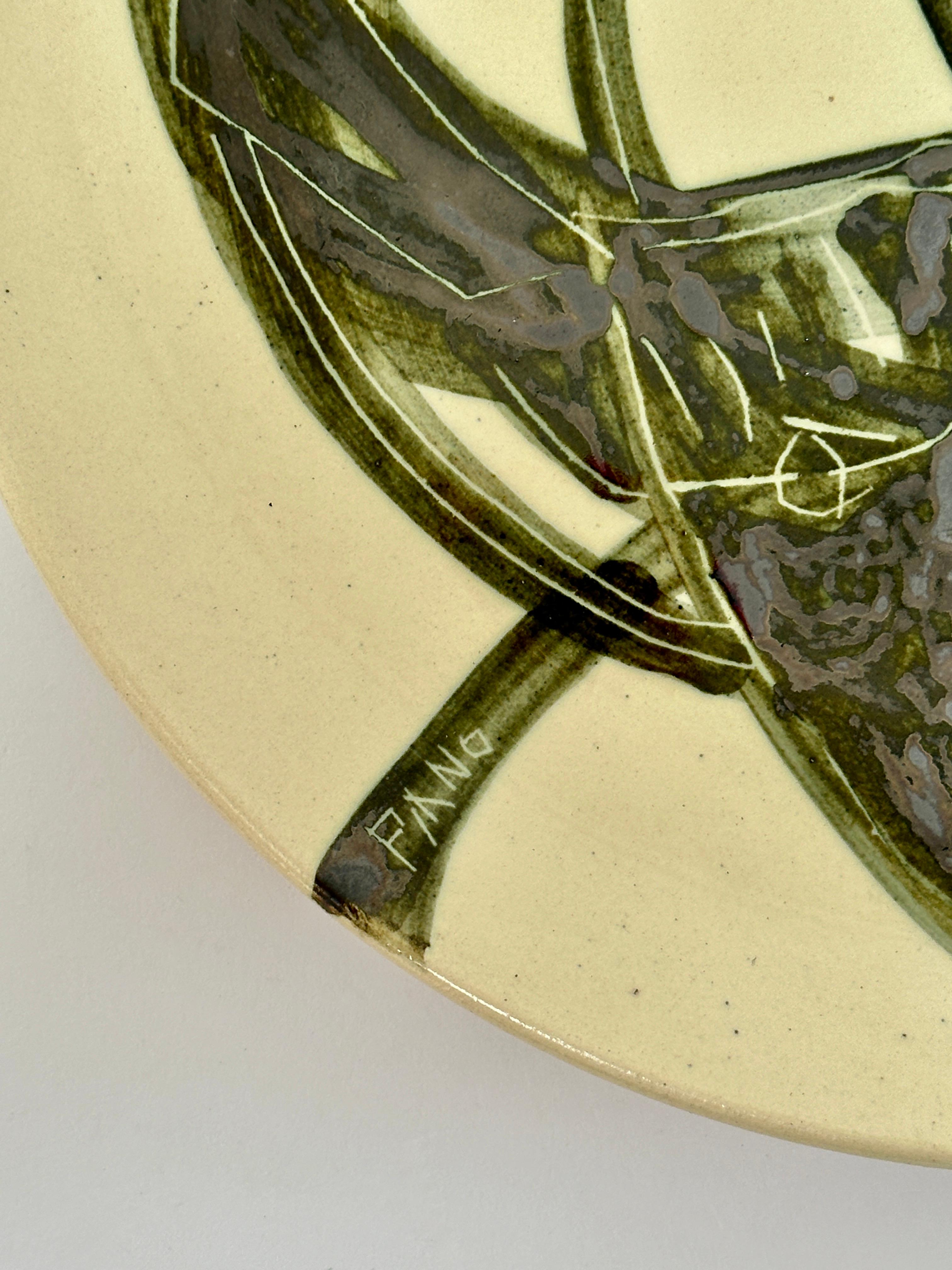 6 Unique Hand Painted Dinner Plates, Marc Piano, Vallauris c. 1990 For Sale 1