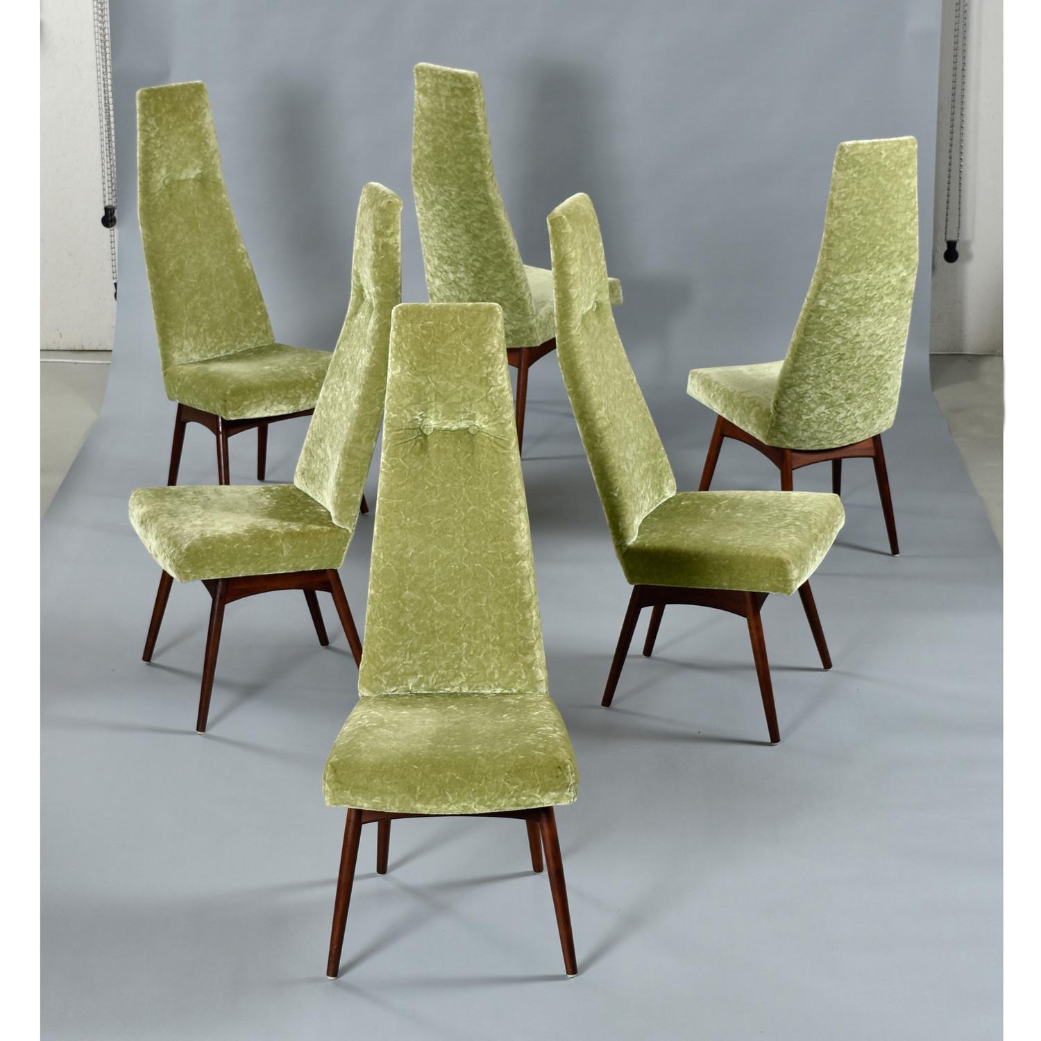 Adrian Pearsall für Craft Associates Regal Große moderne getuftete Esszimmerstühle (Moderne der Mitte des Jahrhunderts) im Angebot