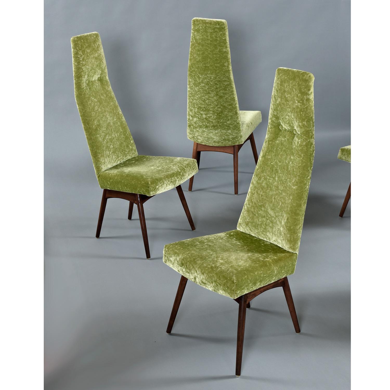 Adrian Pearsall für Craft Associates Regal Große moderne getuftete Esszimmerstühle (amerikanisch) im Angebot