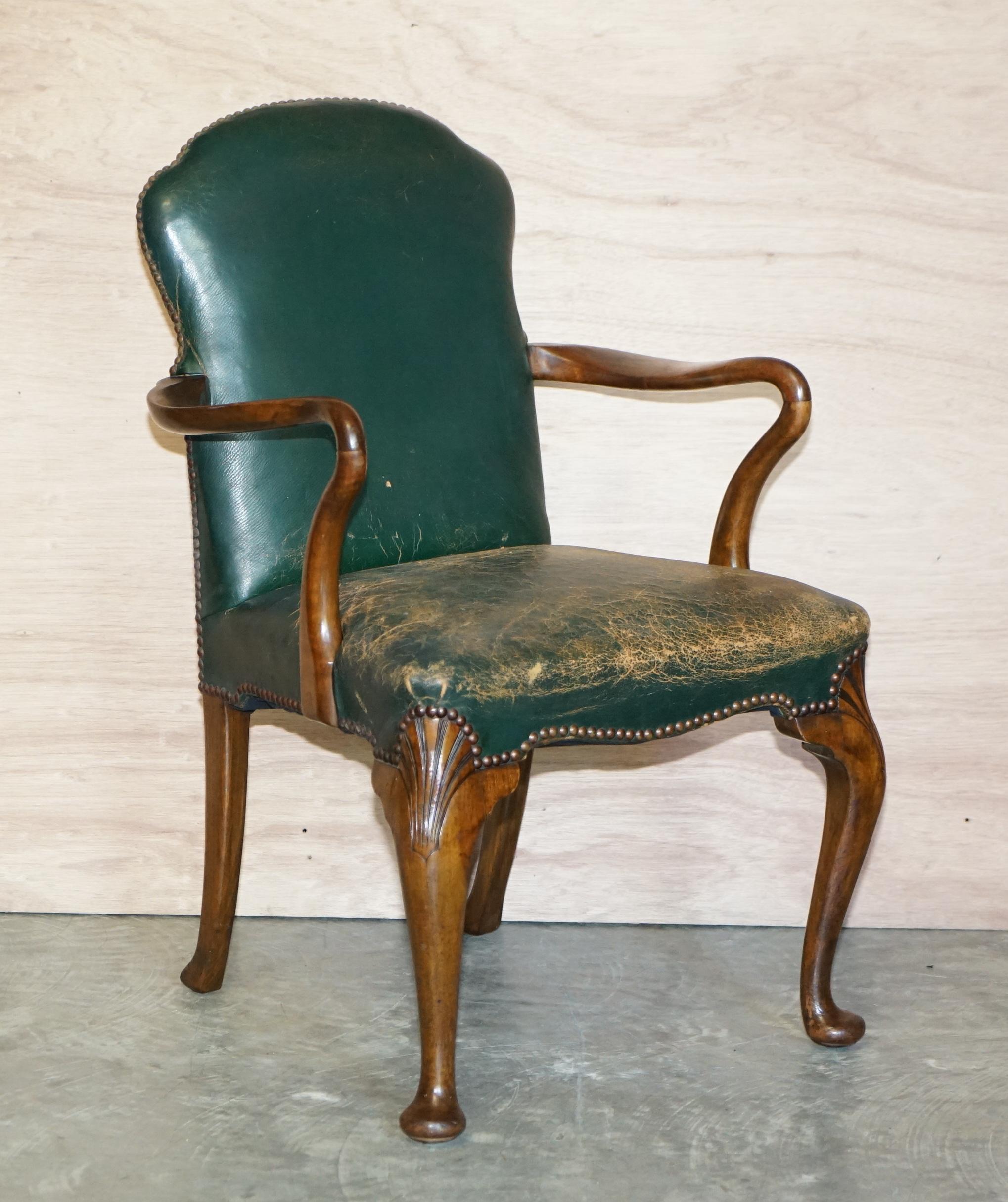 Royal House Antiques

Royal House Antiques is delighted to this suite of six original distressed green leather upholstery walnut framed Shepherds Crook arm dining chairs

I bought these chairs as a suite of 18, 12 of the chairs are being