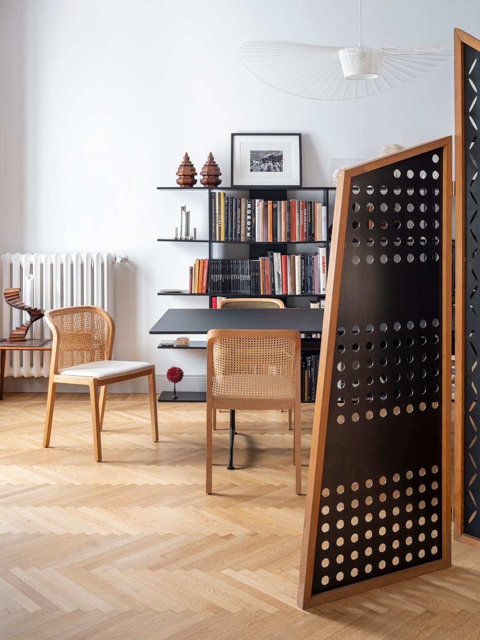 Fait à la machine 6 chaises Vienna en bois de hêtre et paille, siège rembourré beige, 100 % fabriquées en Italie en vente